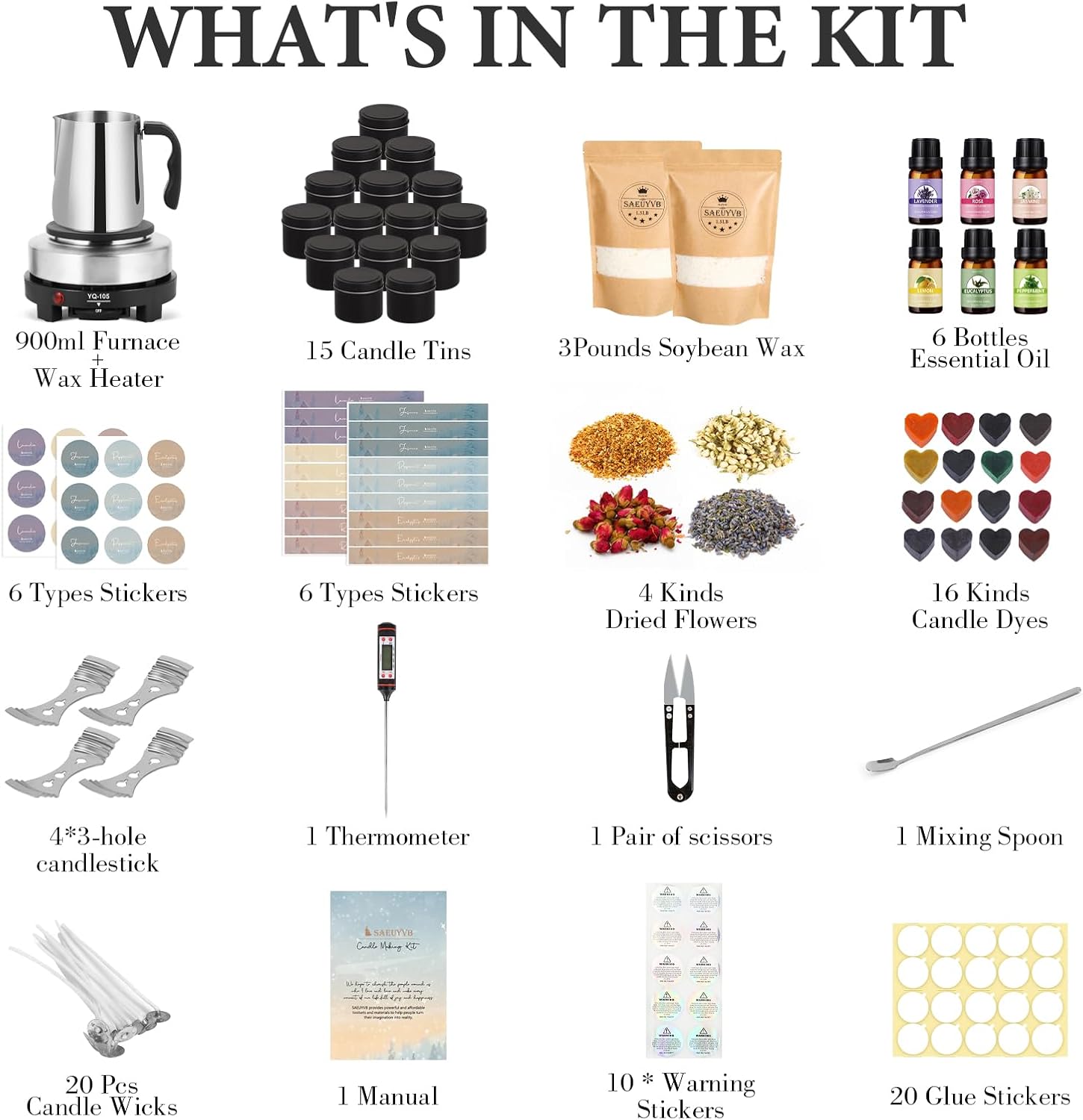 SAEUYVB Candle Making Kit for Adults DIY Starter