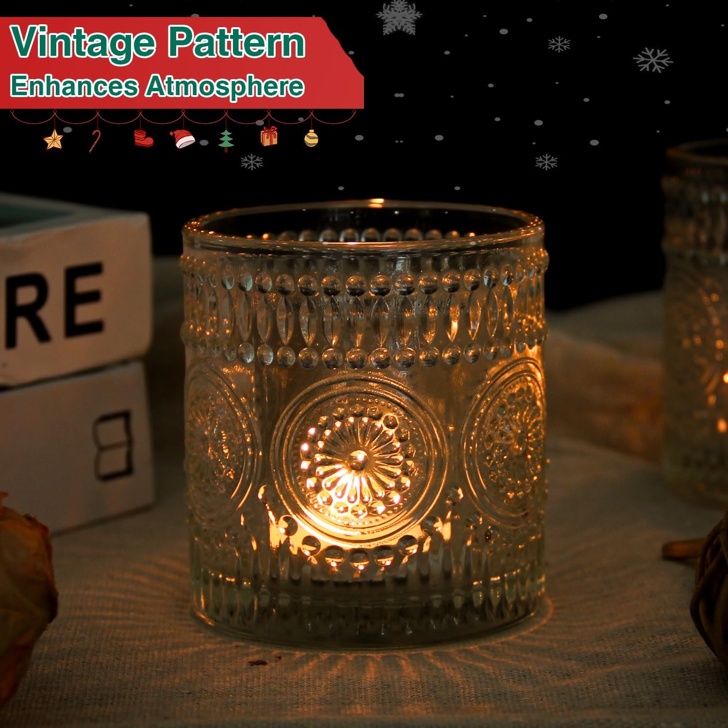 Christmas Candle Jars With Lids 12-Pack Reusable Containers