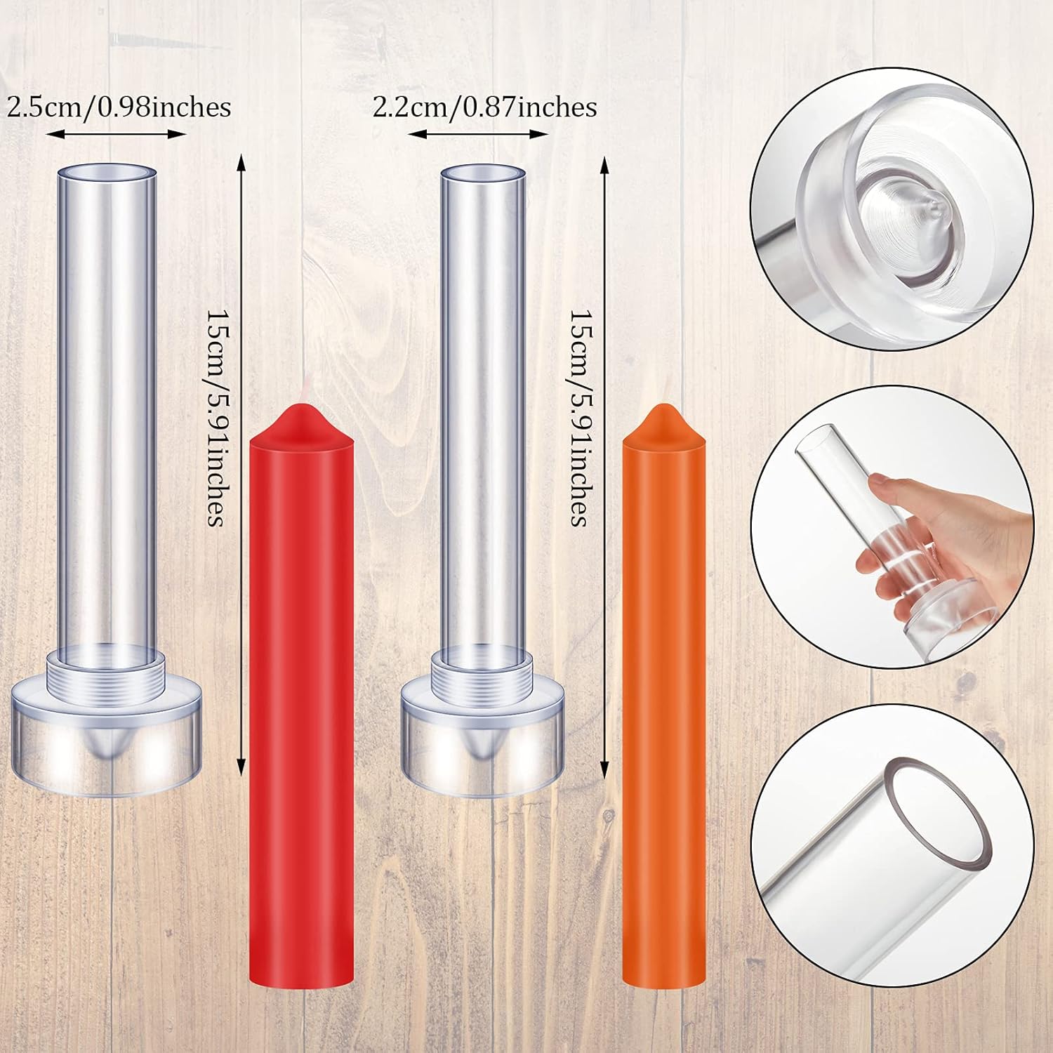 2 Piece Taper Candle Mold Set with Wire Wicks Clips Tool Kit