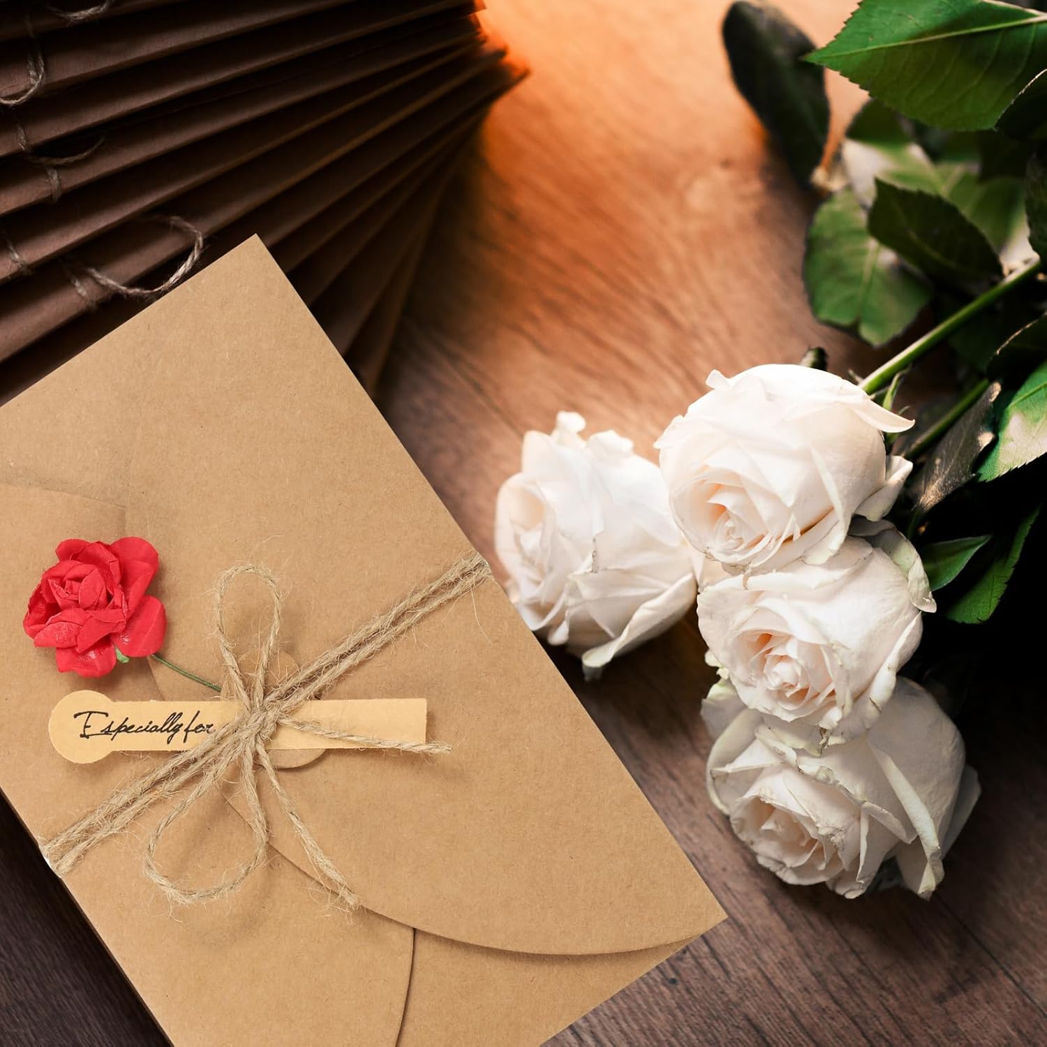 PATIKIL Dried Flowers Greeting Cards 4 Pack