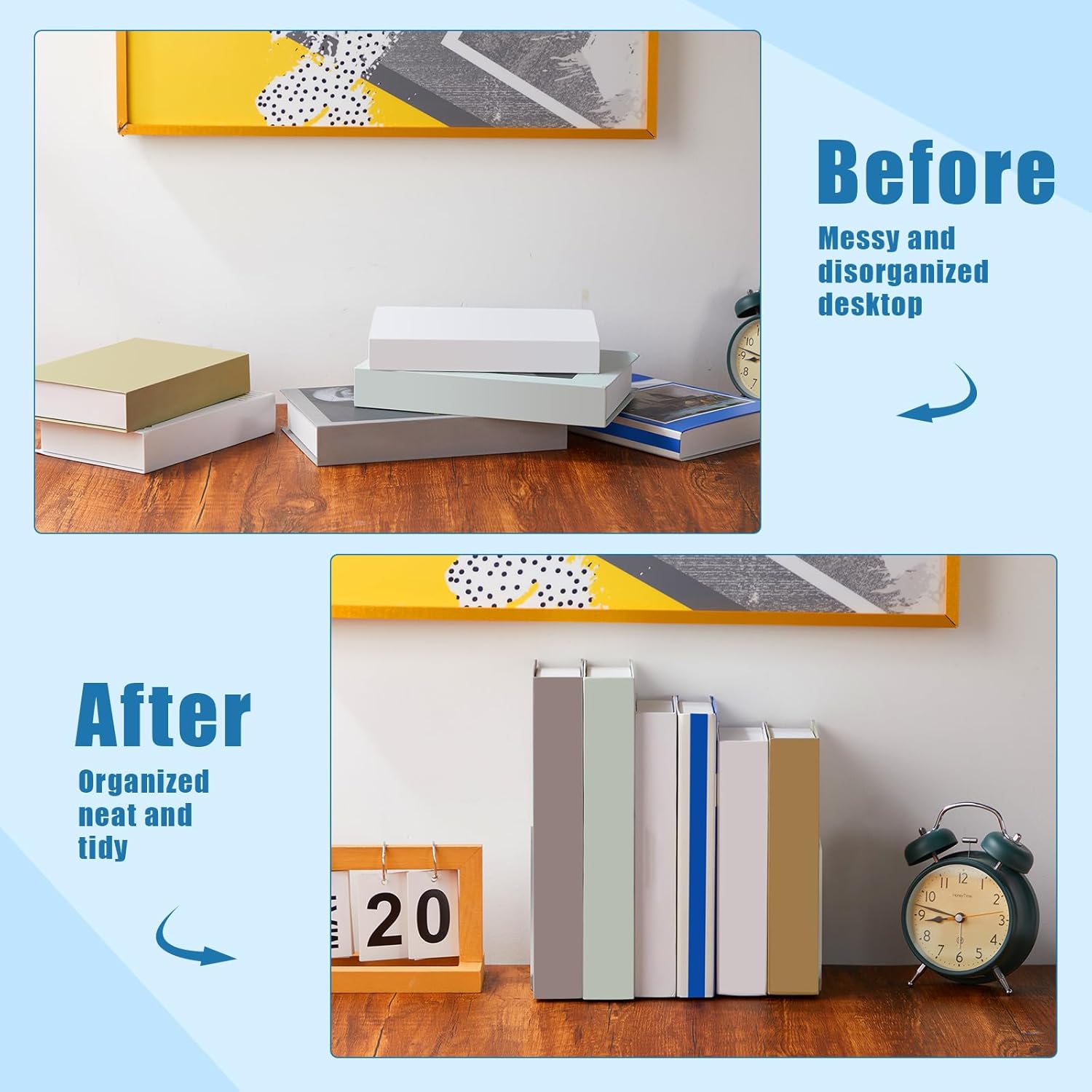 Maitys 32 Pcs Clear Acrylic Book Ends for Shelves