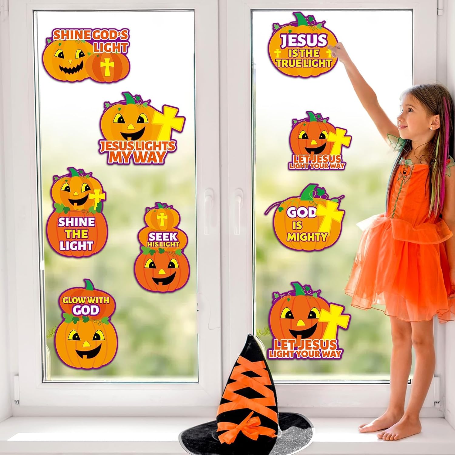 36PCS Halloween Christian Pumpkin Bulletin Board Decor Kit