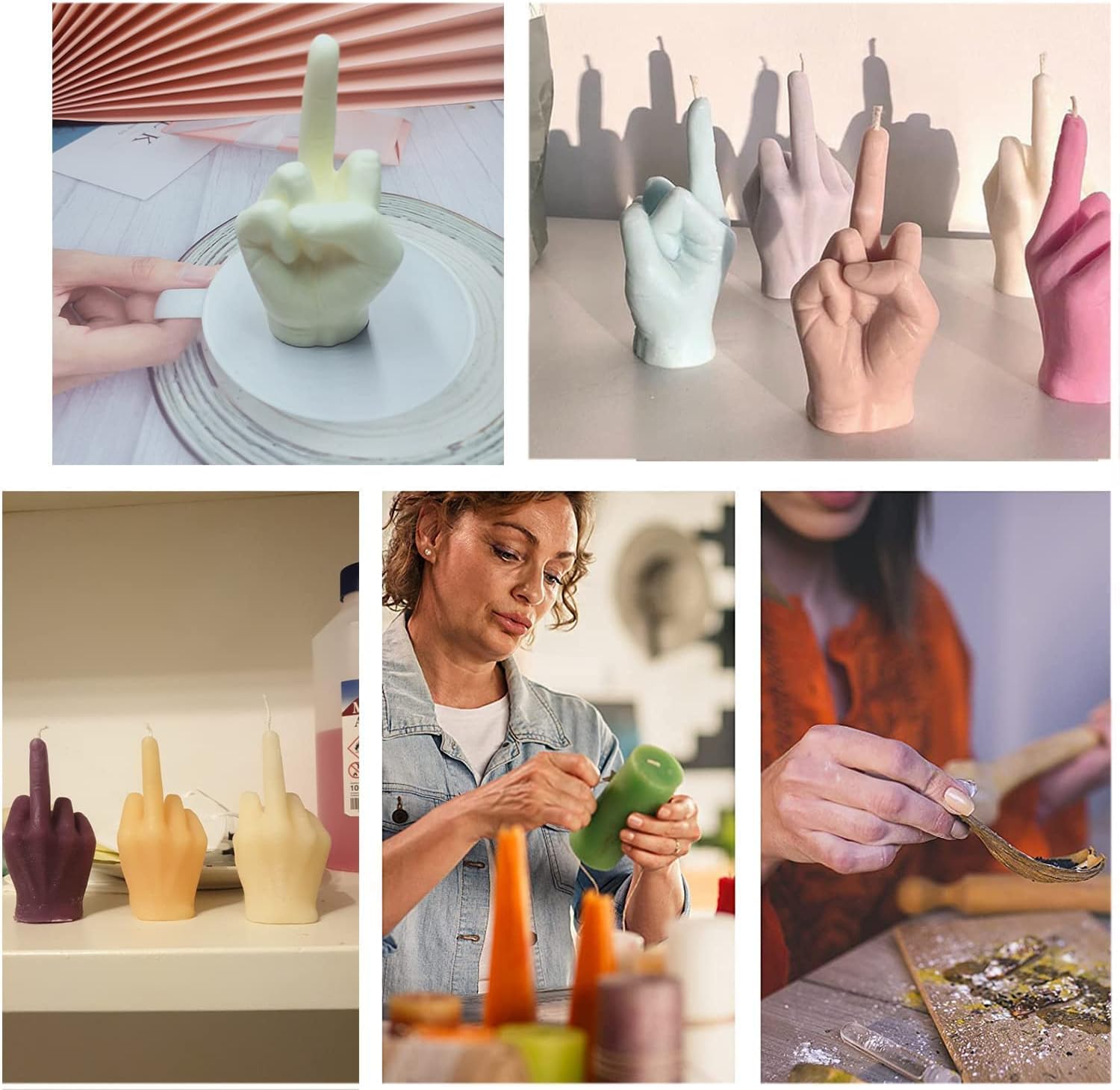 3D Hand Shaped Silicone Candle Mold for DIY Crafts