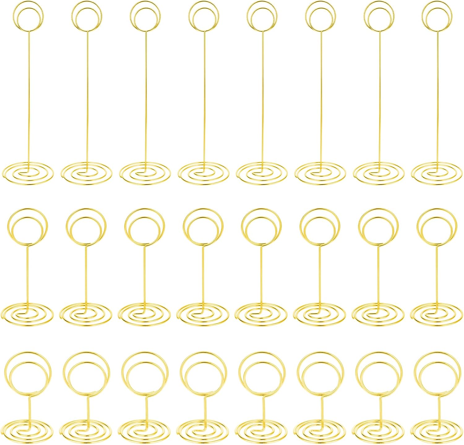 24 Pcs Gold Table Number Holders 3 Sizes
