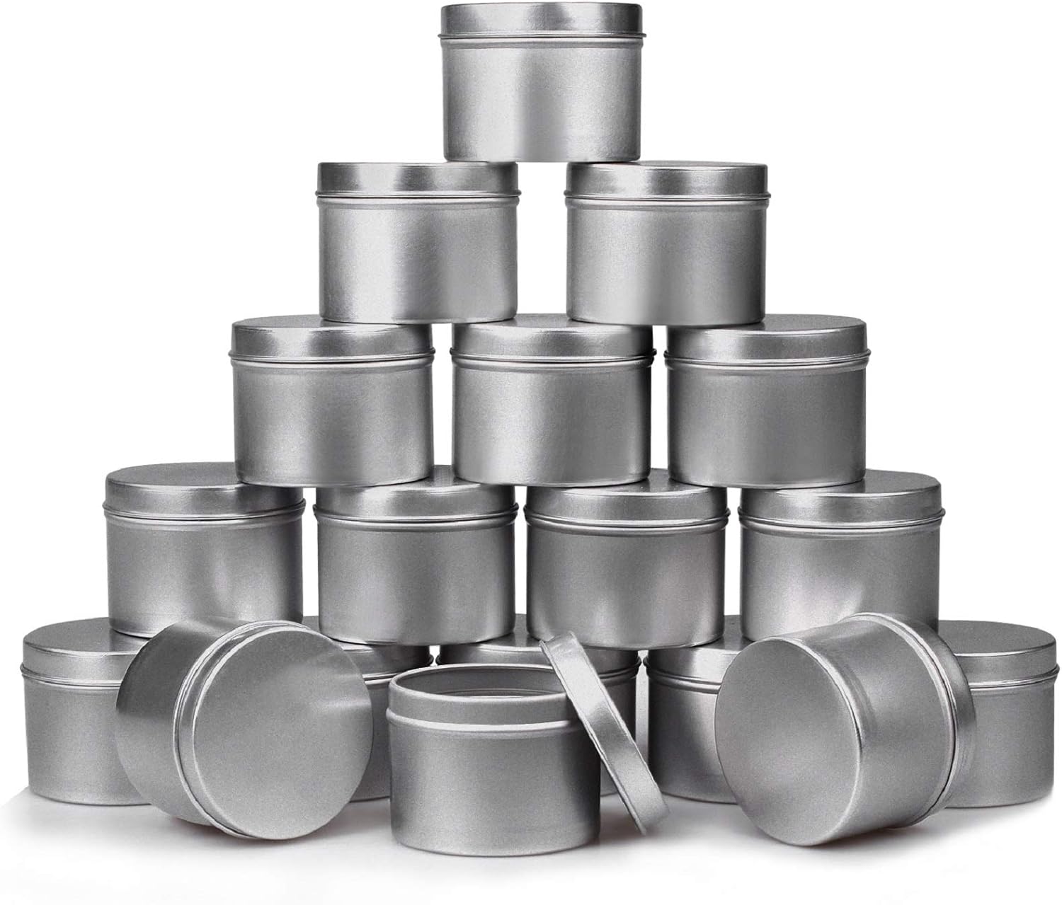DINGPAI 18 Piece Candle Tin 4 Oz Container Set