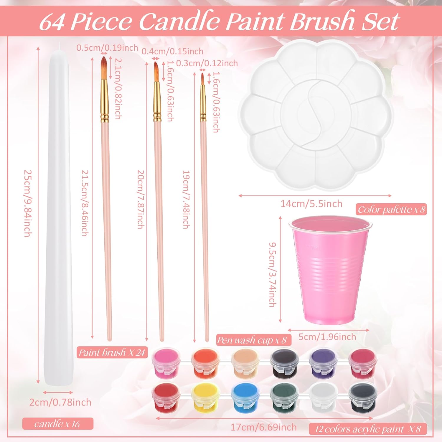 Resholder 64 Pcs Candle Painting Party Kit