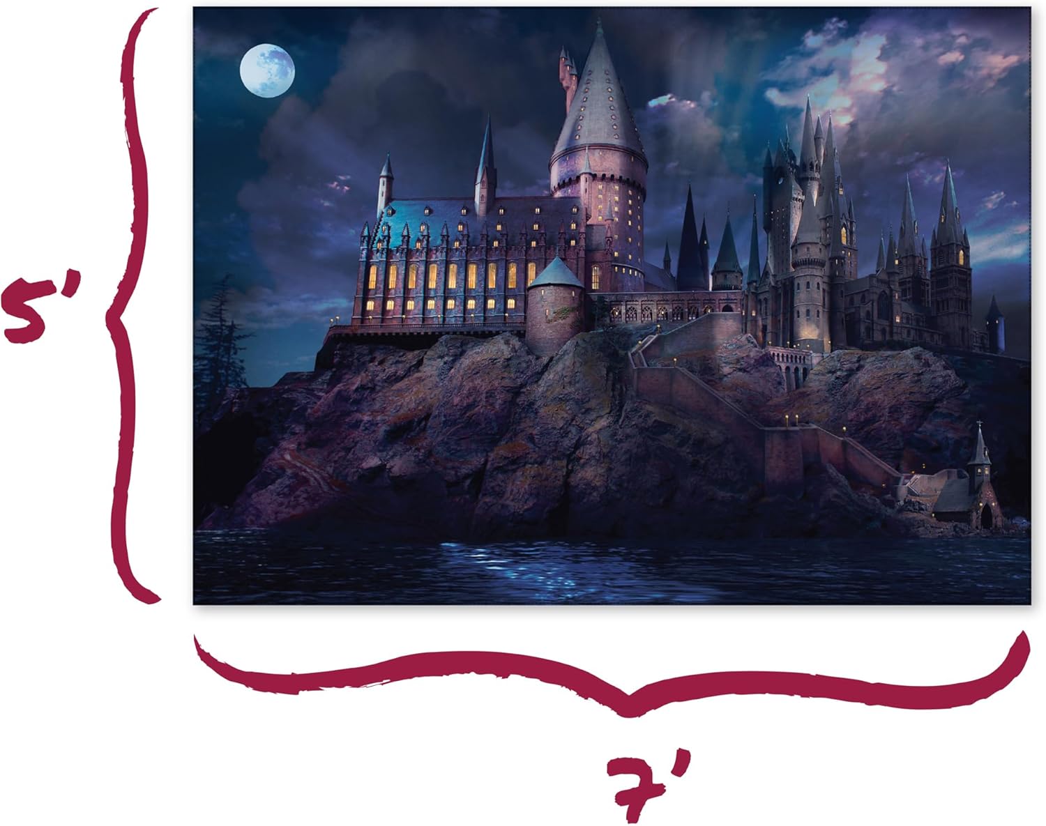 Conquest Journals Harry Potter Hogwarts Castle Night Backdrop Wall Banner