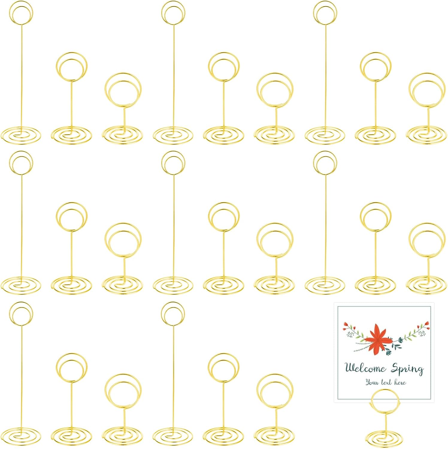24 Pcs Gold Table Number Holders 3 Sizes