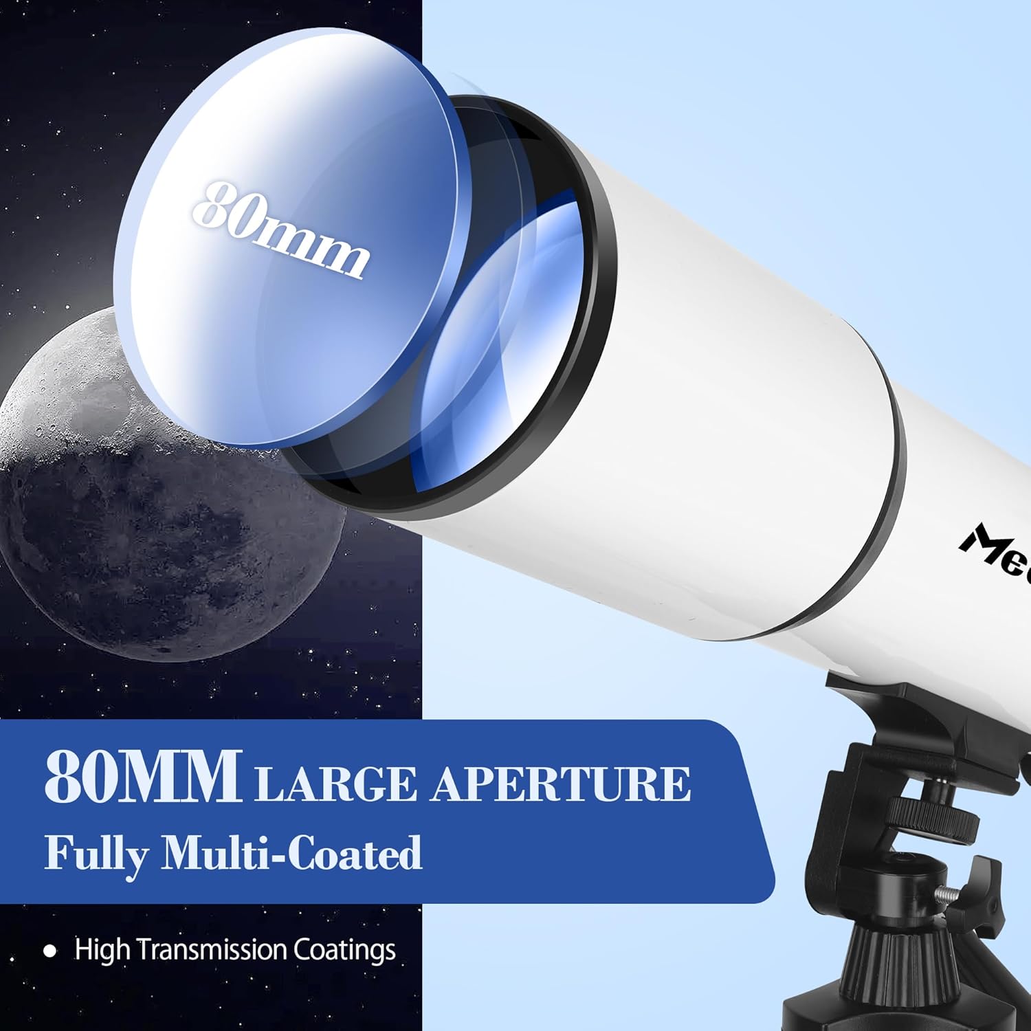 MEEZAA High-Powered Refractor Telescope with Phone Adapter