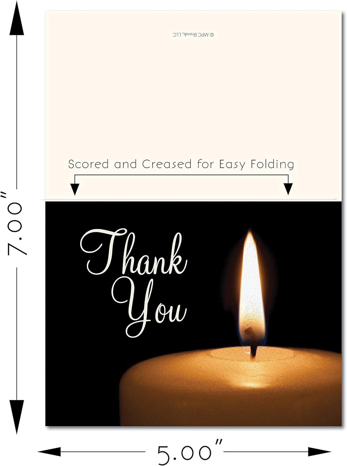MPC Brands Personalized Funeral Thank You Cards 50 Set Spiritual Candle