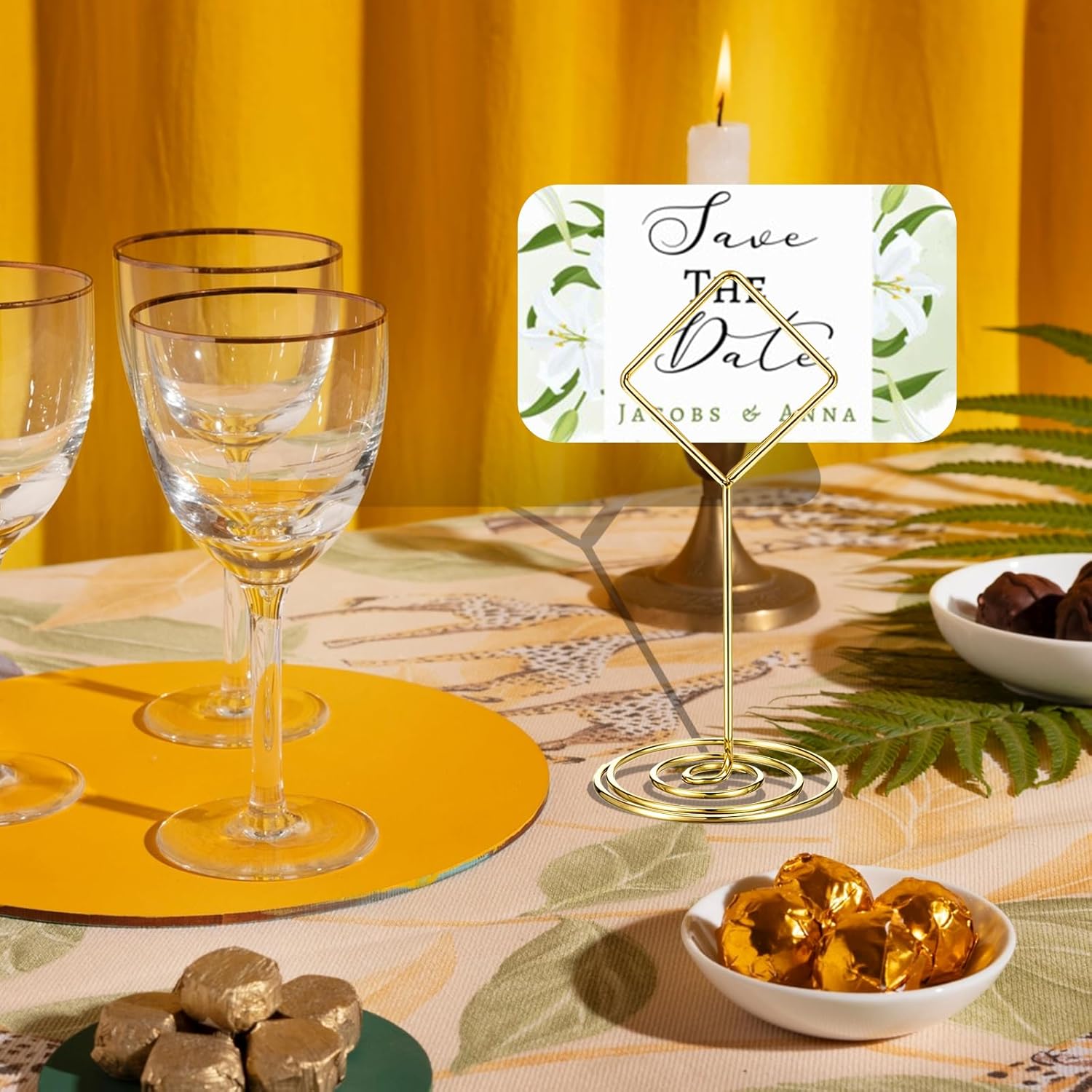 40pcs Table Number Holders with Gold Finish for Weddings and Parties