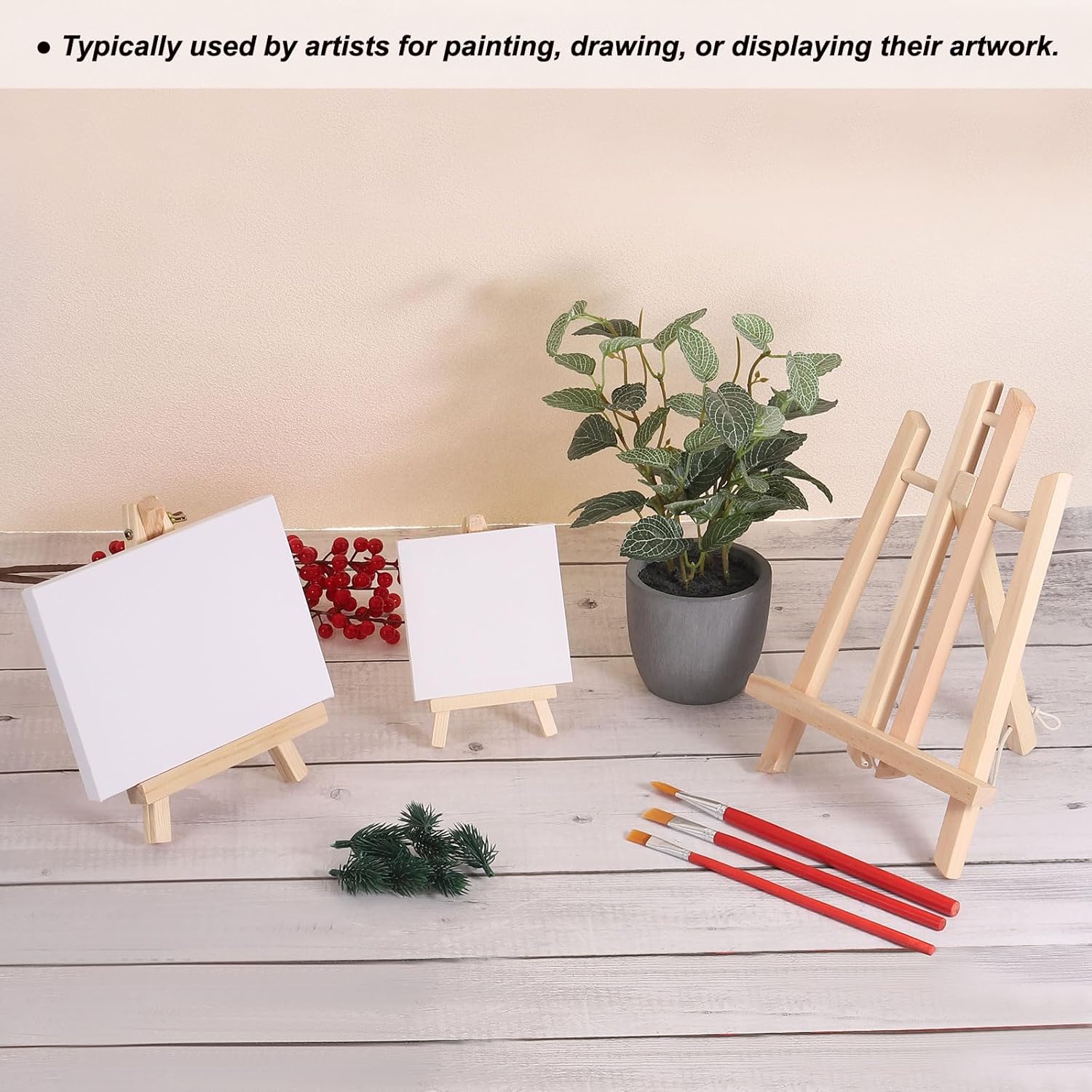PATIKIL Mini Canvas Easel Set for Art Drawing Painting