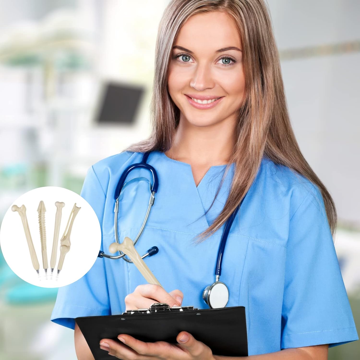 200 Pcs Bone Shaped Ballpoint Pens for Nurses