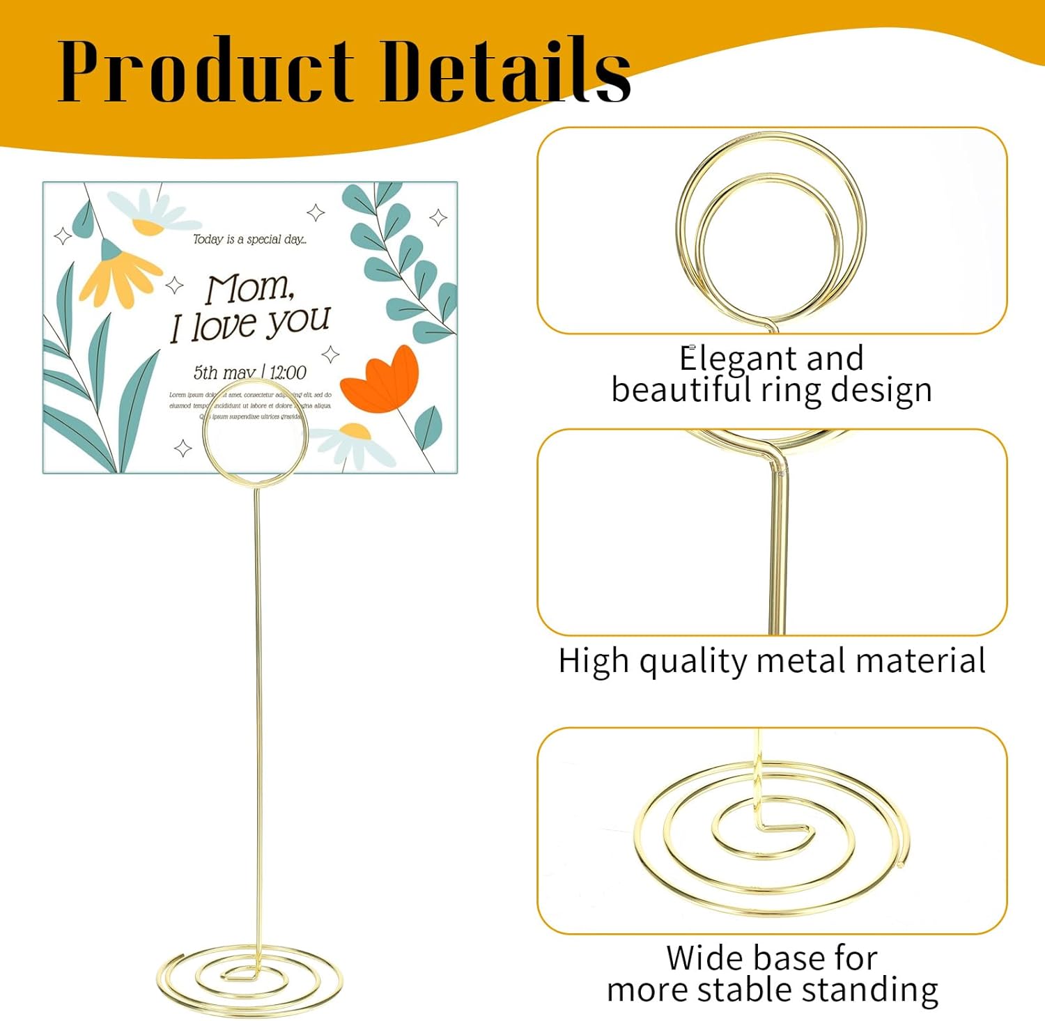 20 Pack Gold Table Number Holders 886 Inch Tall