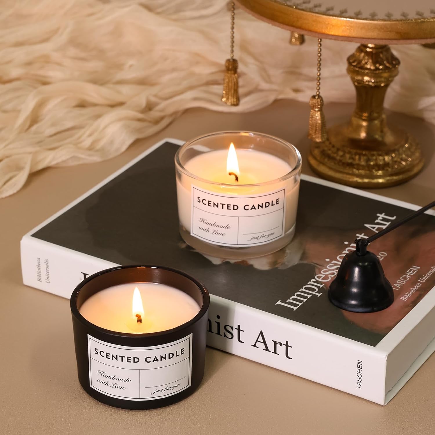 4oz Candle Jars 15 Pack with Bamboo Lids and Wick Kit