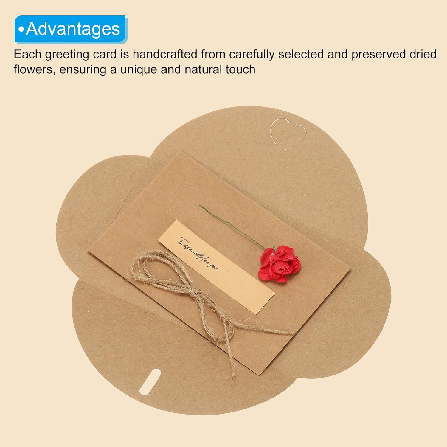 PATIKIL Dried Flowers Greeting Cards 4 Pack