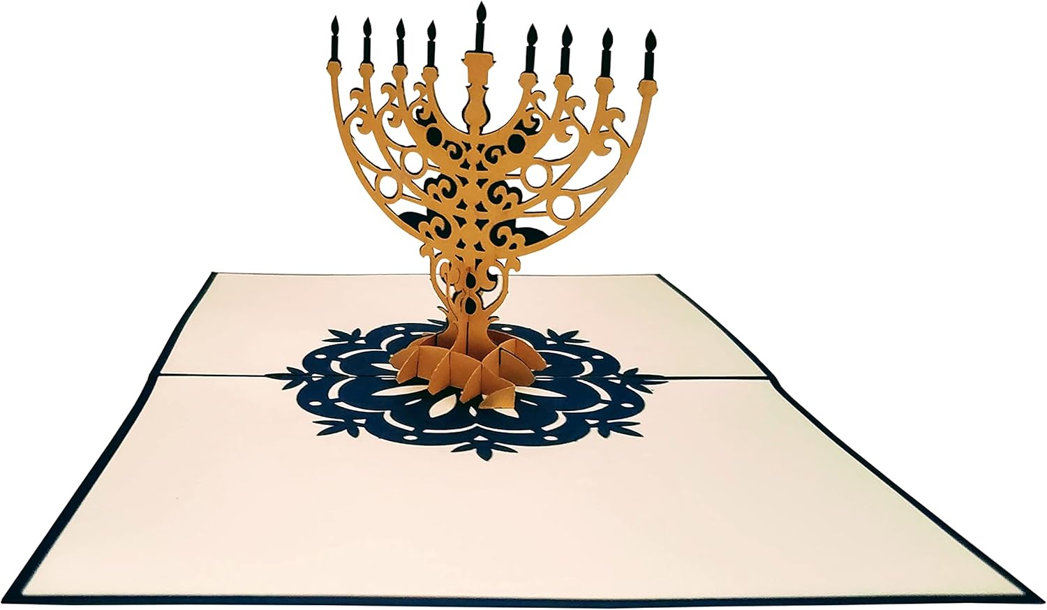Elegant Hanukkah 3D Pop Up Card with Envelope
