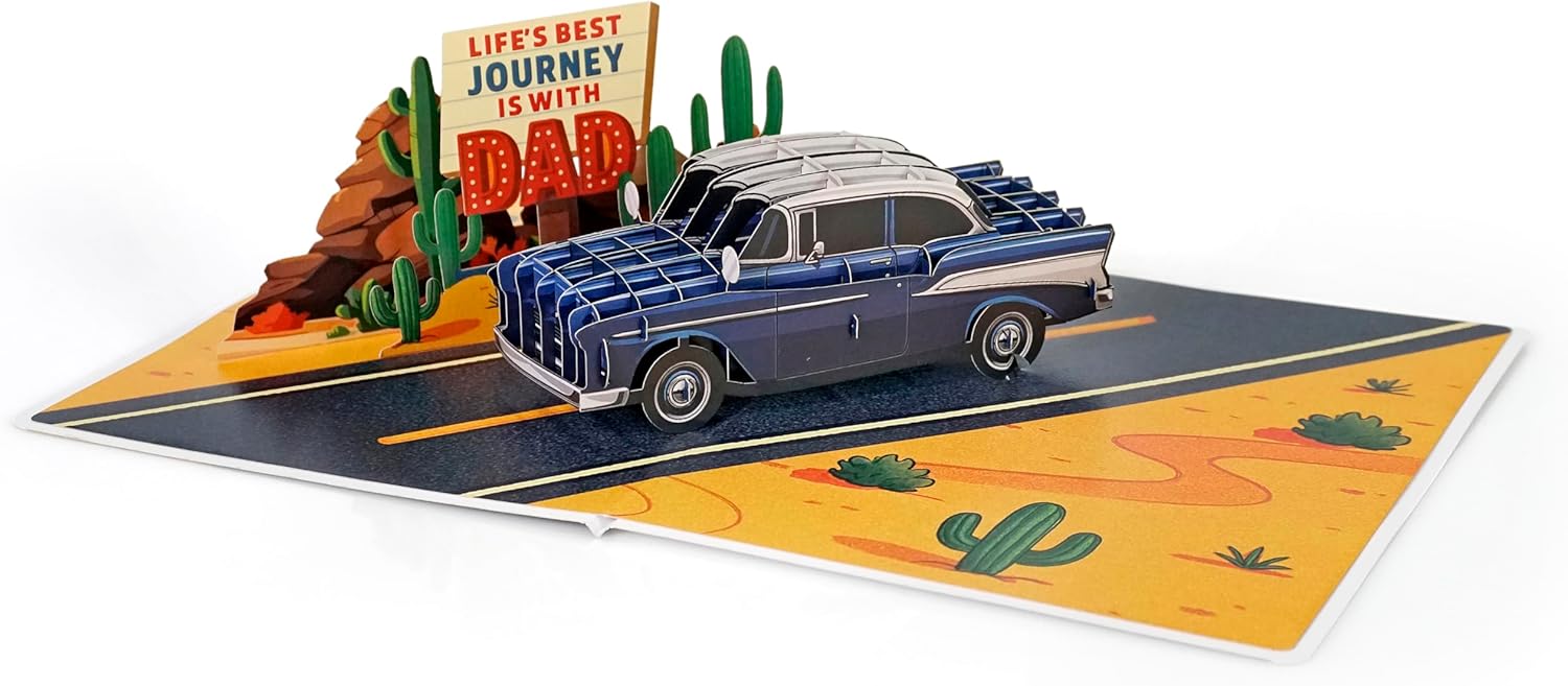 CUTPOPUP 3D Birthday Pop Up Card with Classic Car
