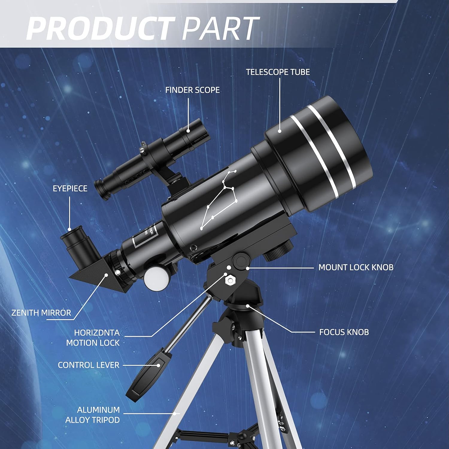 Beginner Telescope for Adults and Kids 70mm Aperture