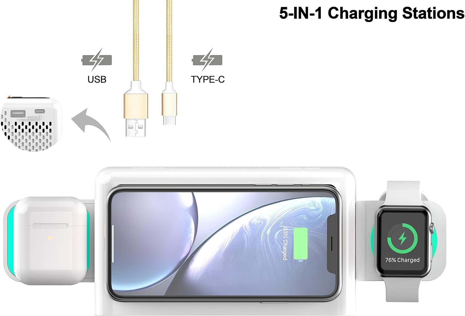 Emerson Smartset Dual Alarm Clock with Wireless Charging and Bluetooth Speaker