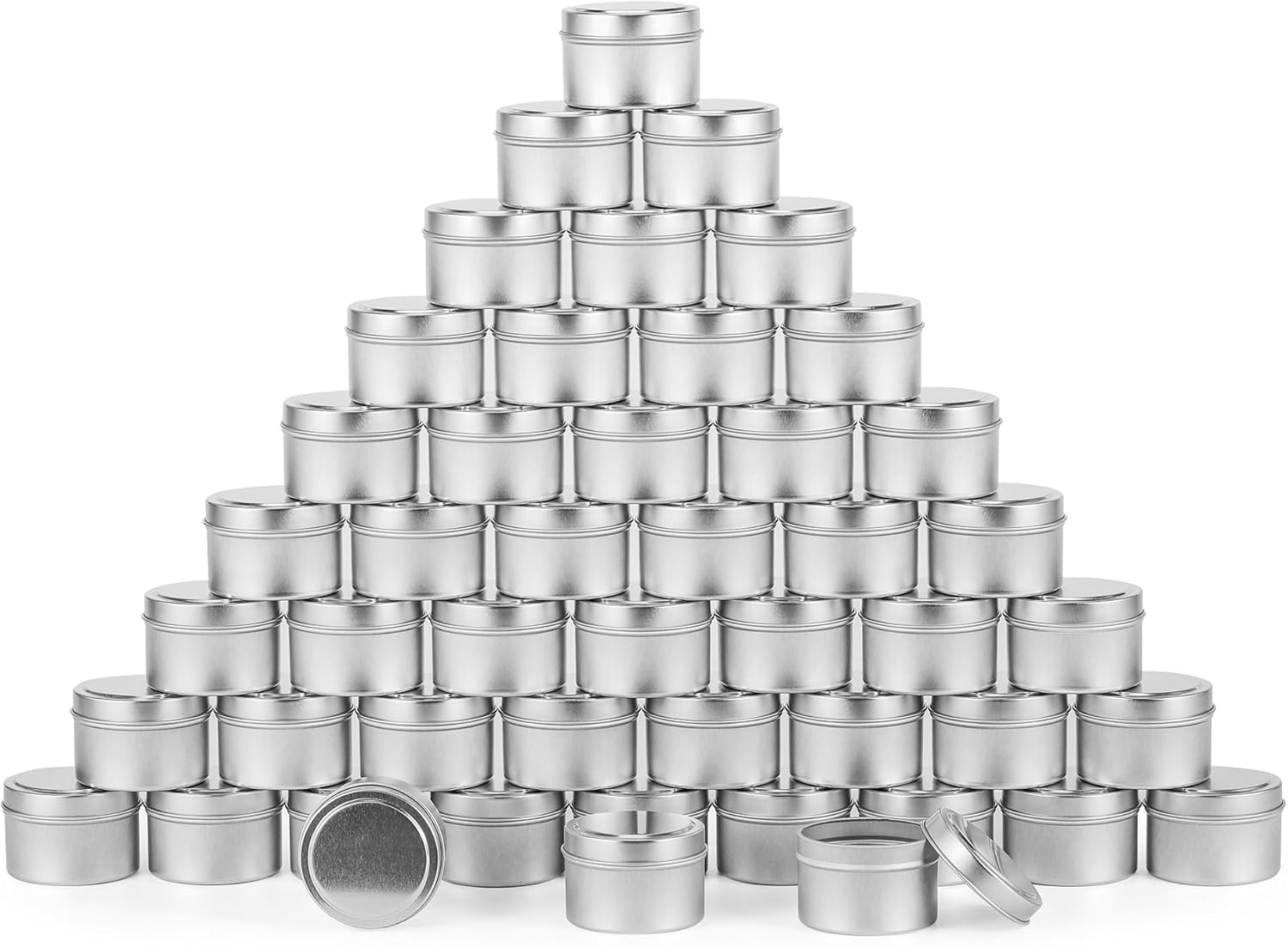 24 Pack Silver Candle Tins with Lids Candle Making Jars for DIY