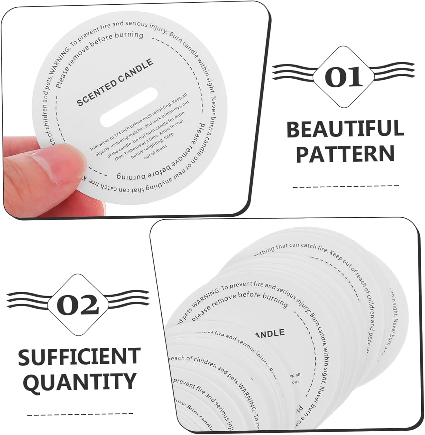 VILLFUL 100pcs Candle Dust Protectors White Paper Lids for DIY