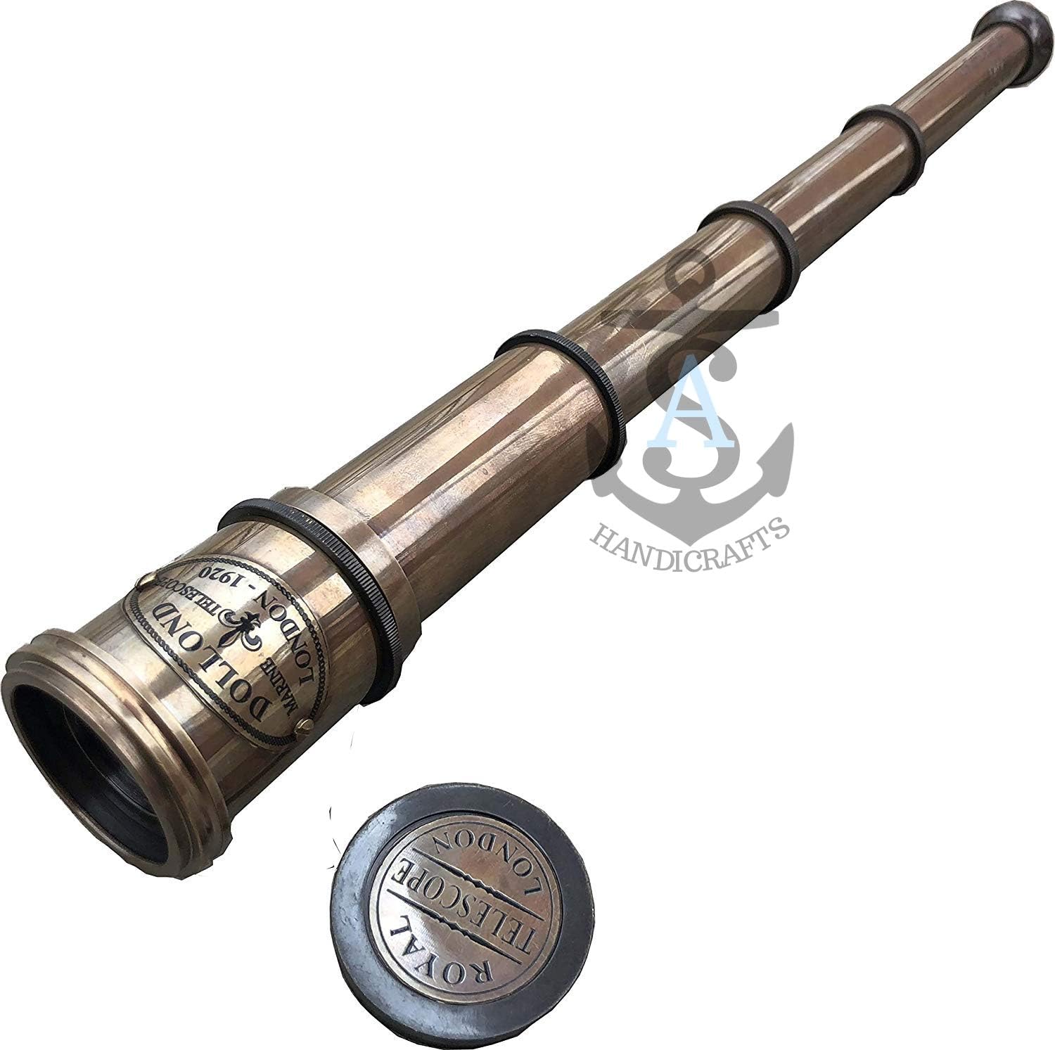Antique Brass Nautical Spyglass Pirate Telescope 16 Inch Royal Navy Replica