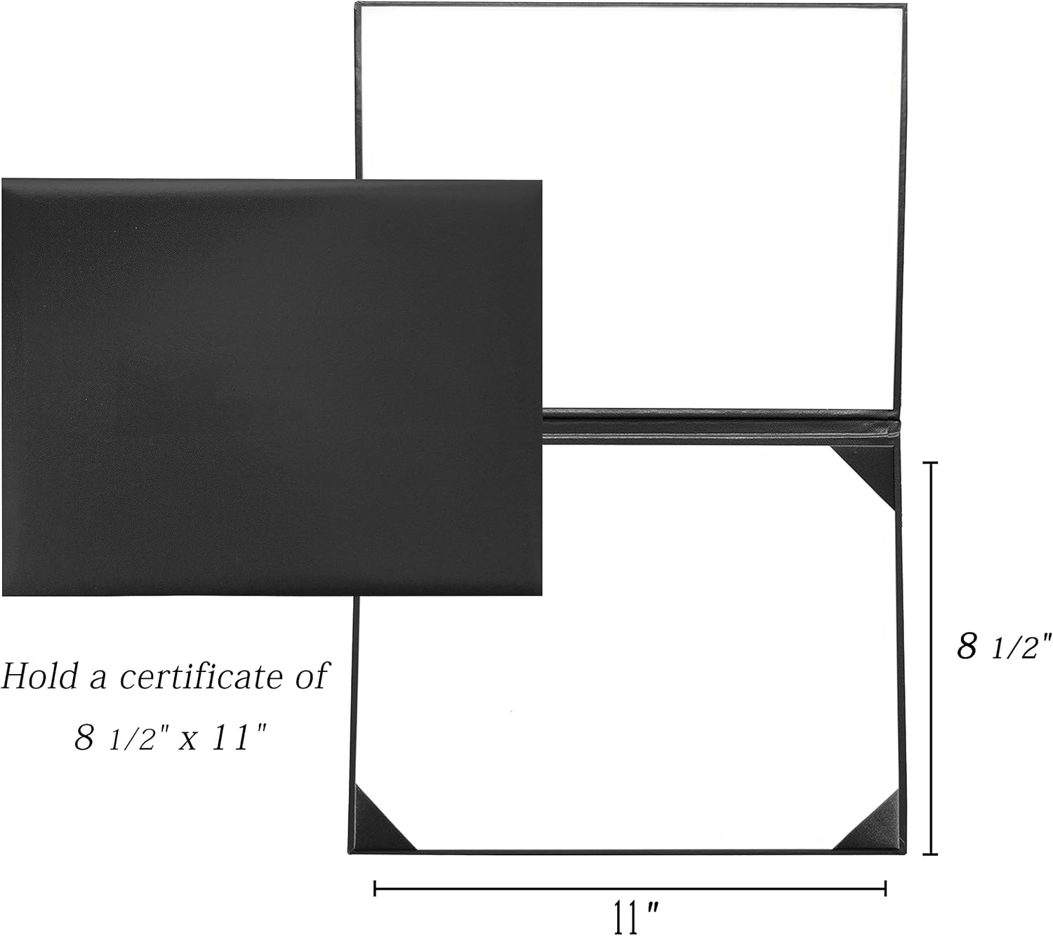 Diploma Cover 85x11 Black Leather Holder