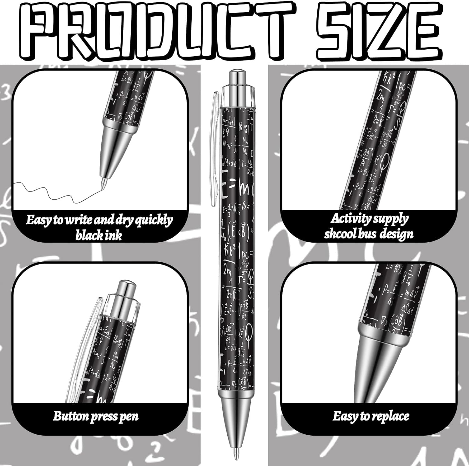 48 Pcs Math Ballpoint Pens Classroom Party Favors