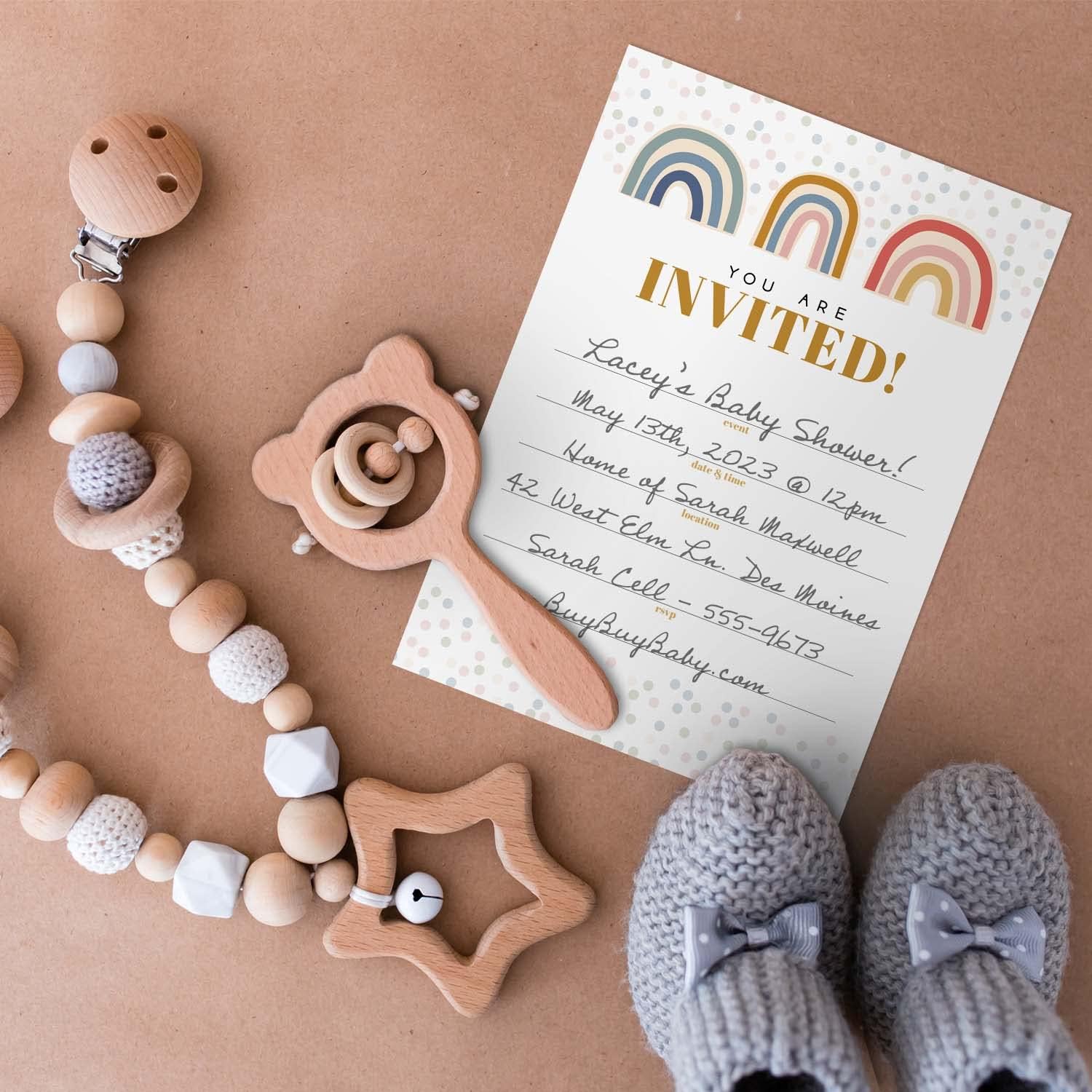 Modern Rainbow Fill In Invites 25 Cards With Envelopes