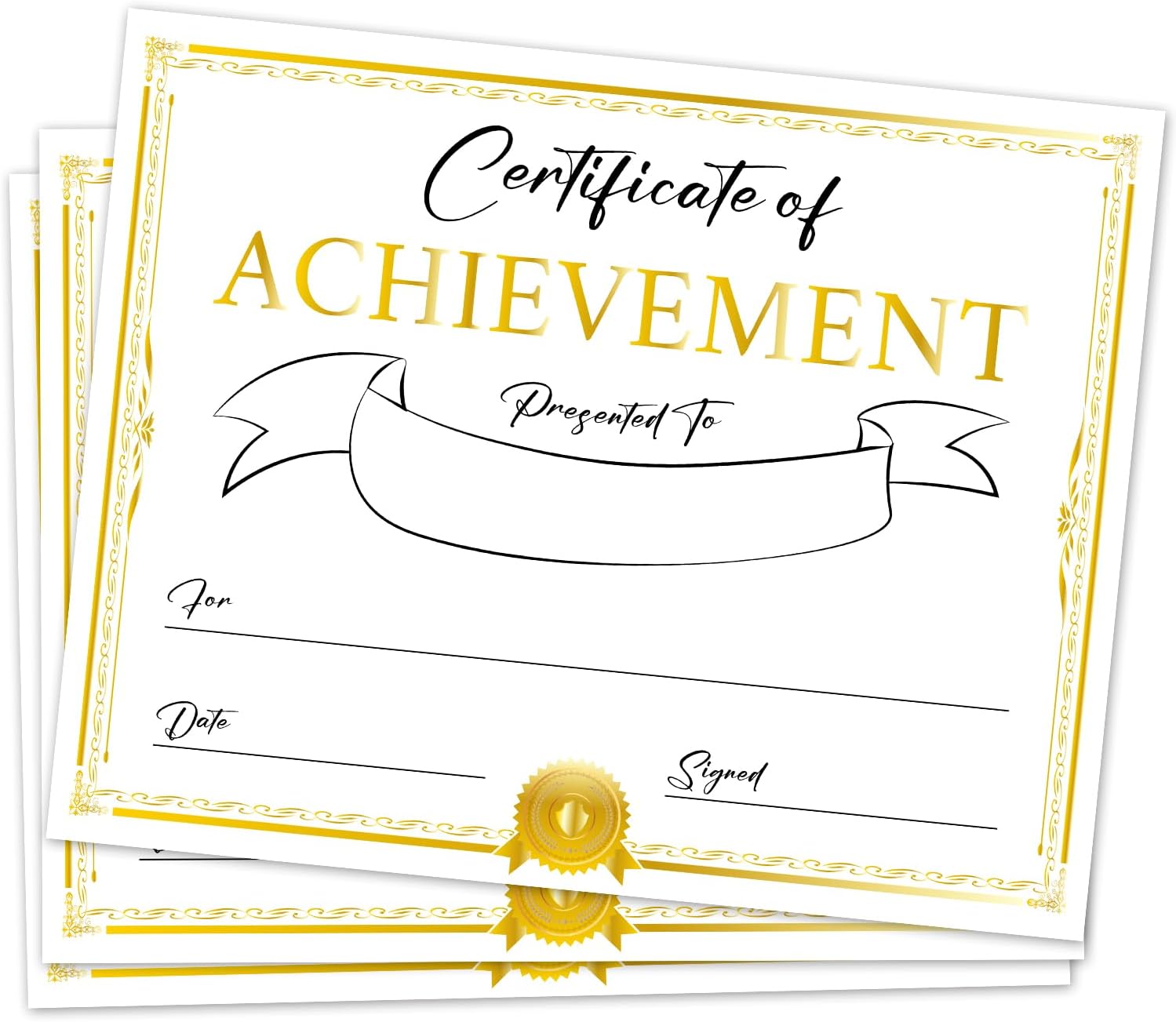 Certificate of Achievement 25 Award Certificates 8x10 Inch for Kids Students Teachers