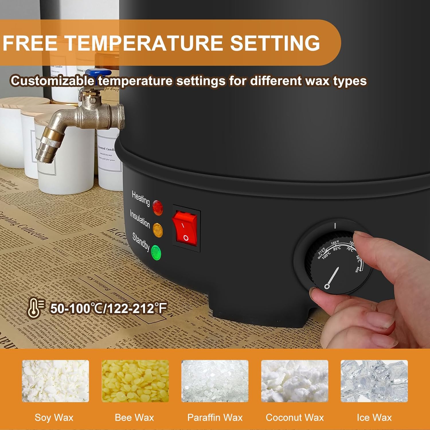 Leerie 10Qts Commercial Wax Melter for Candle Making