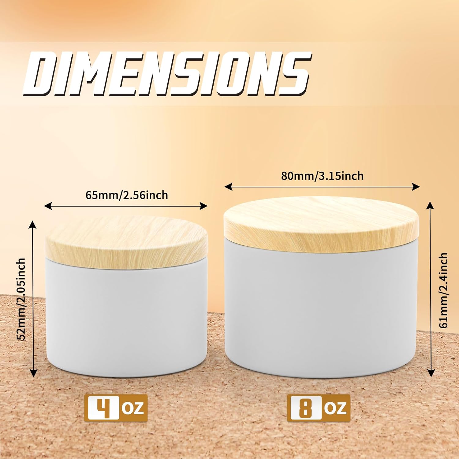 YJHSS 48-Pack Candle Jars with Metal Lids
