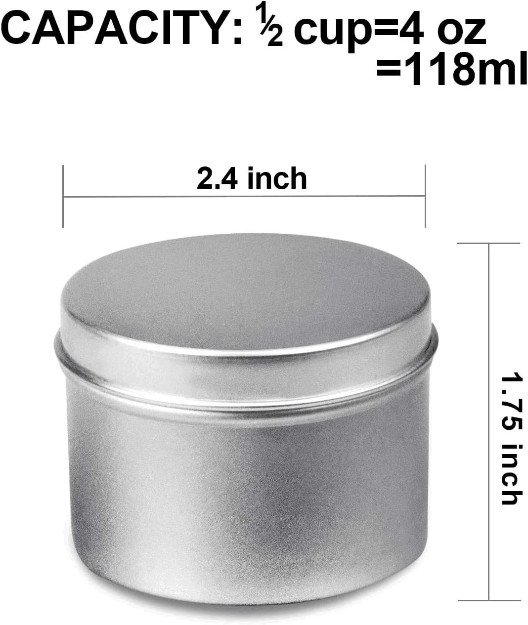 DINGPAI 18 Piece Candle Tin 4 Oz Container Set