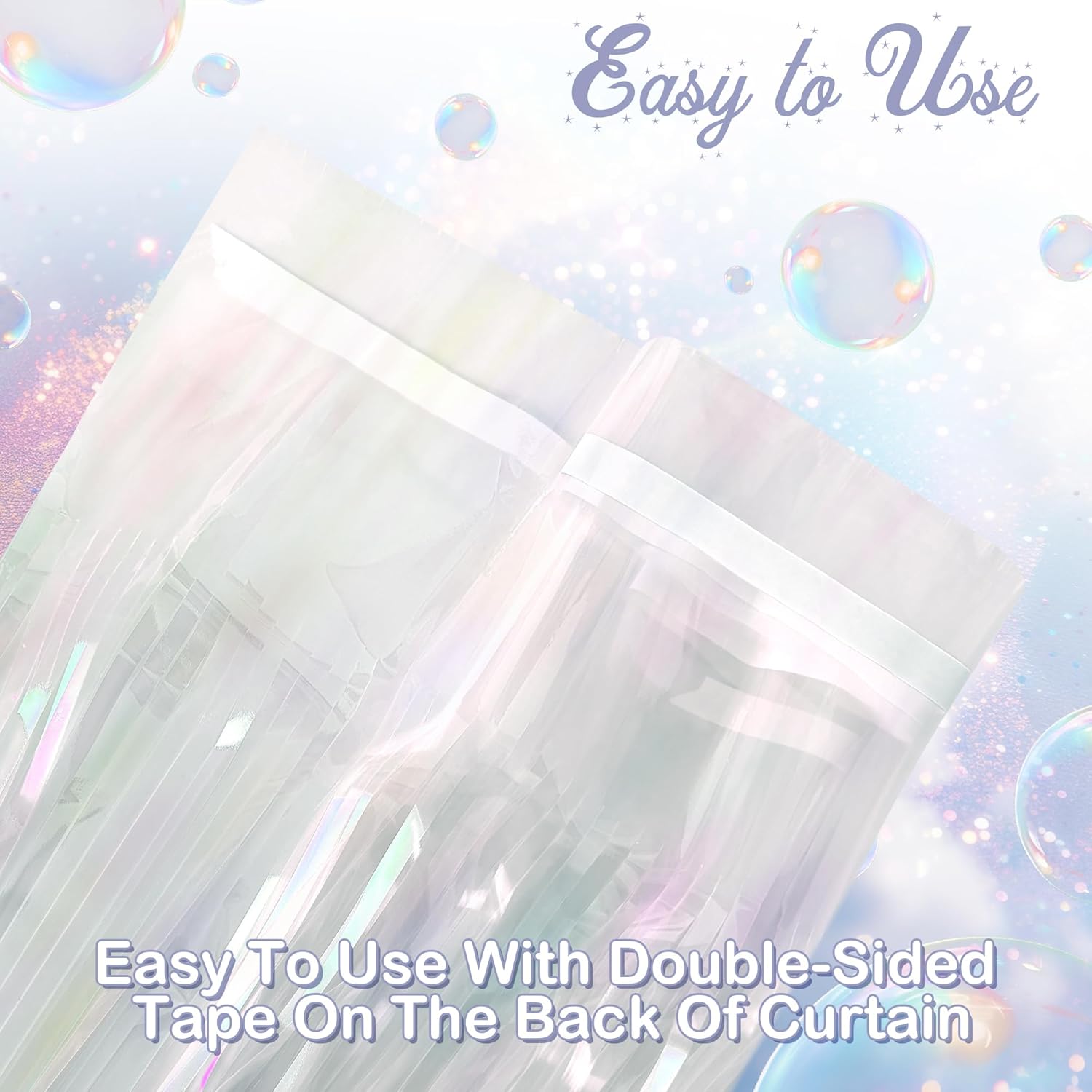 2 Pack White Iridescent Streamers Backdrop