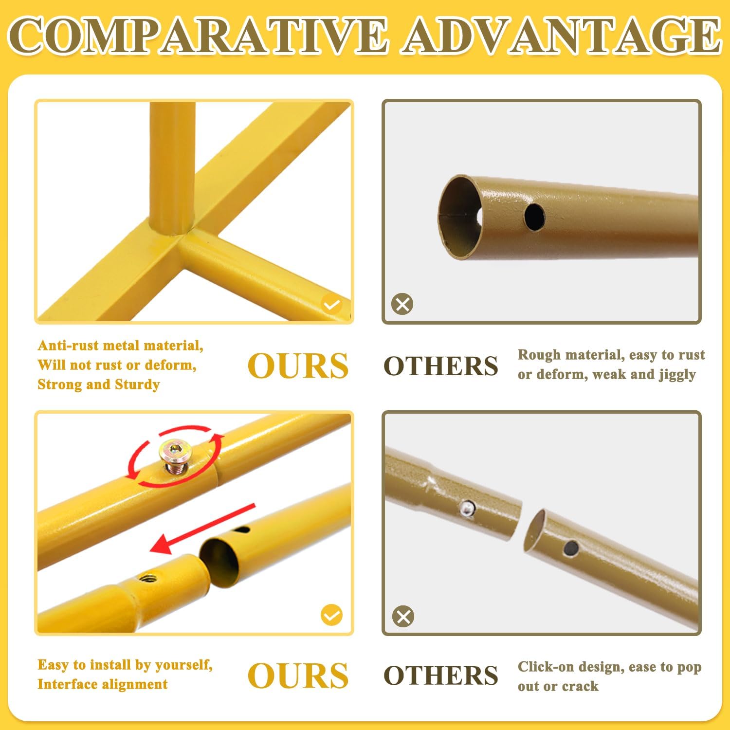 FOTSHARER Gold Arch Backdrop Stand Set of 3