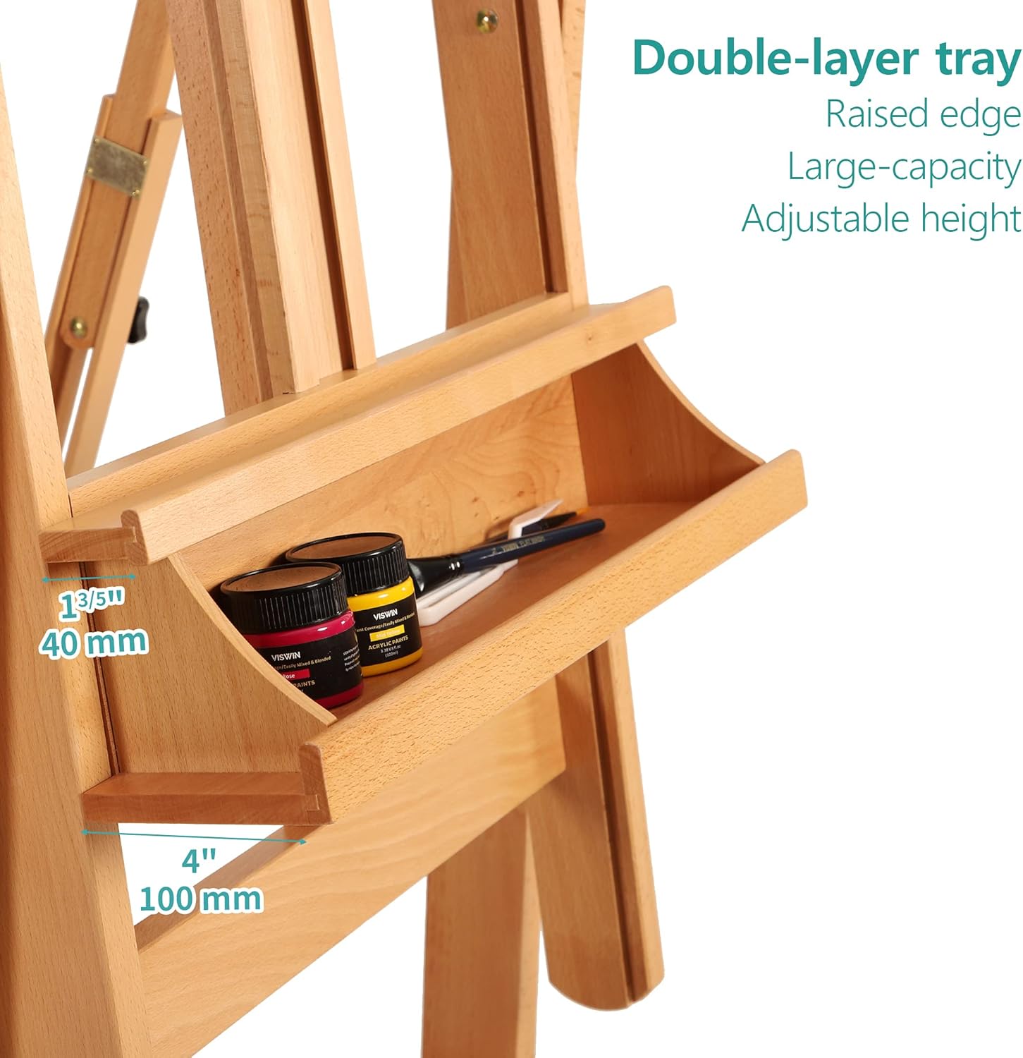 VISWIN Heavy Duty H Frame Easel with Storage and 4 Wheels