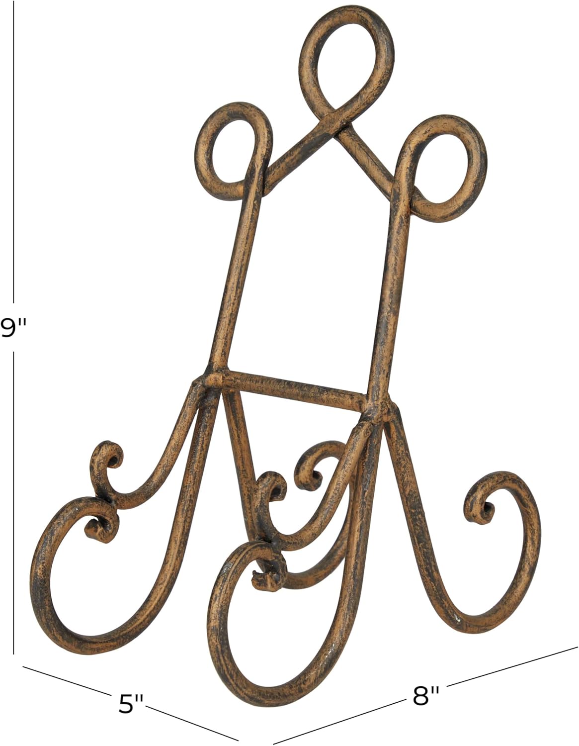 Deco 79 Metal Display Easel Scroll Tabletop Easel Brown