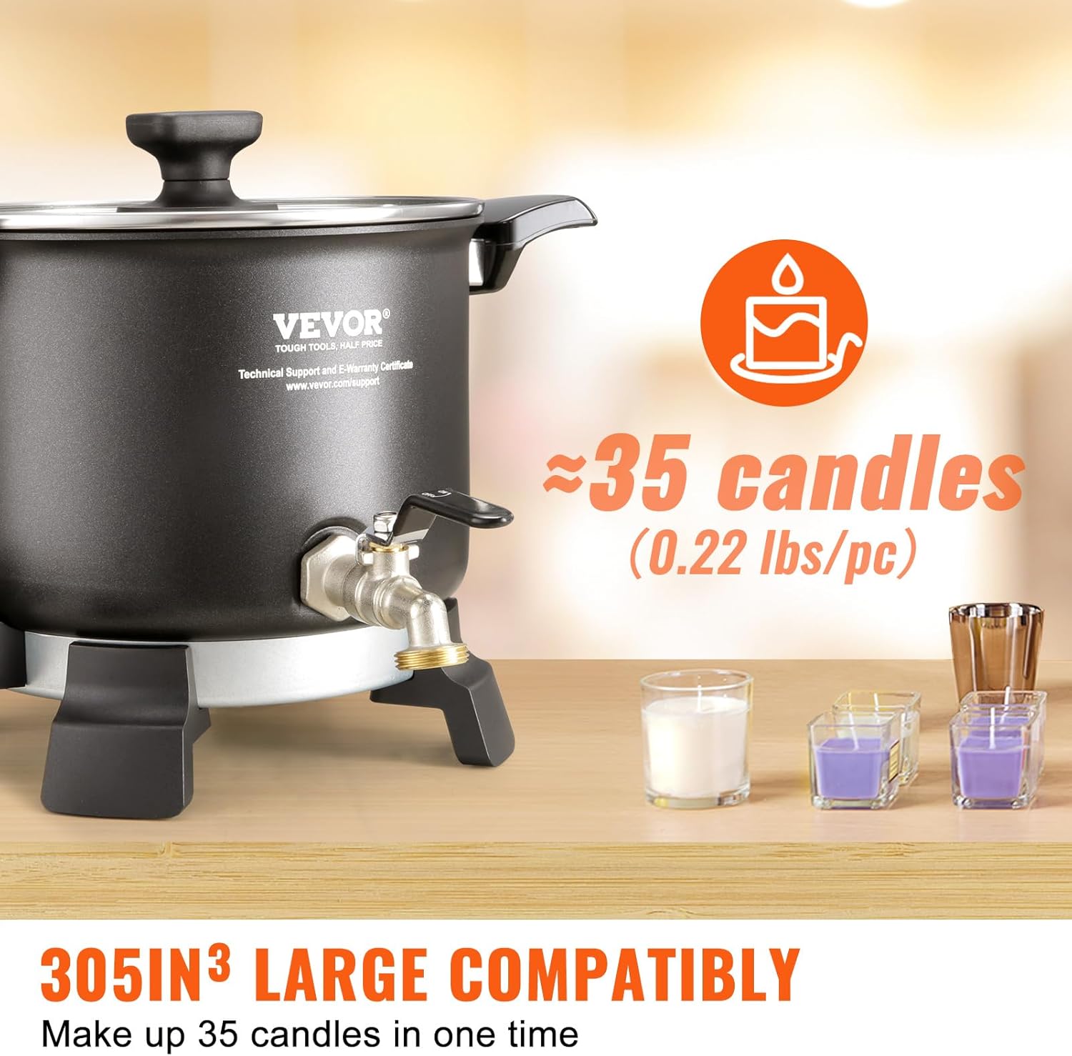 VEVOR 5 Liter Electric Wax Melter for Candle Making