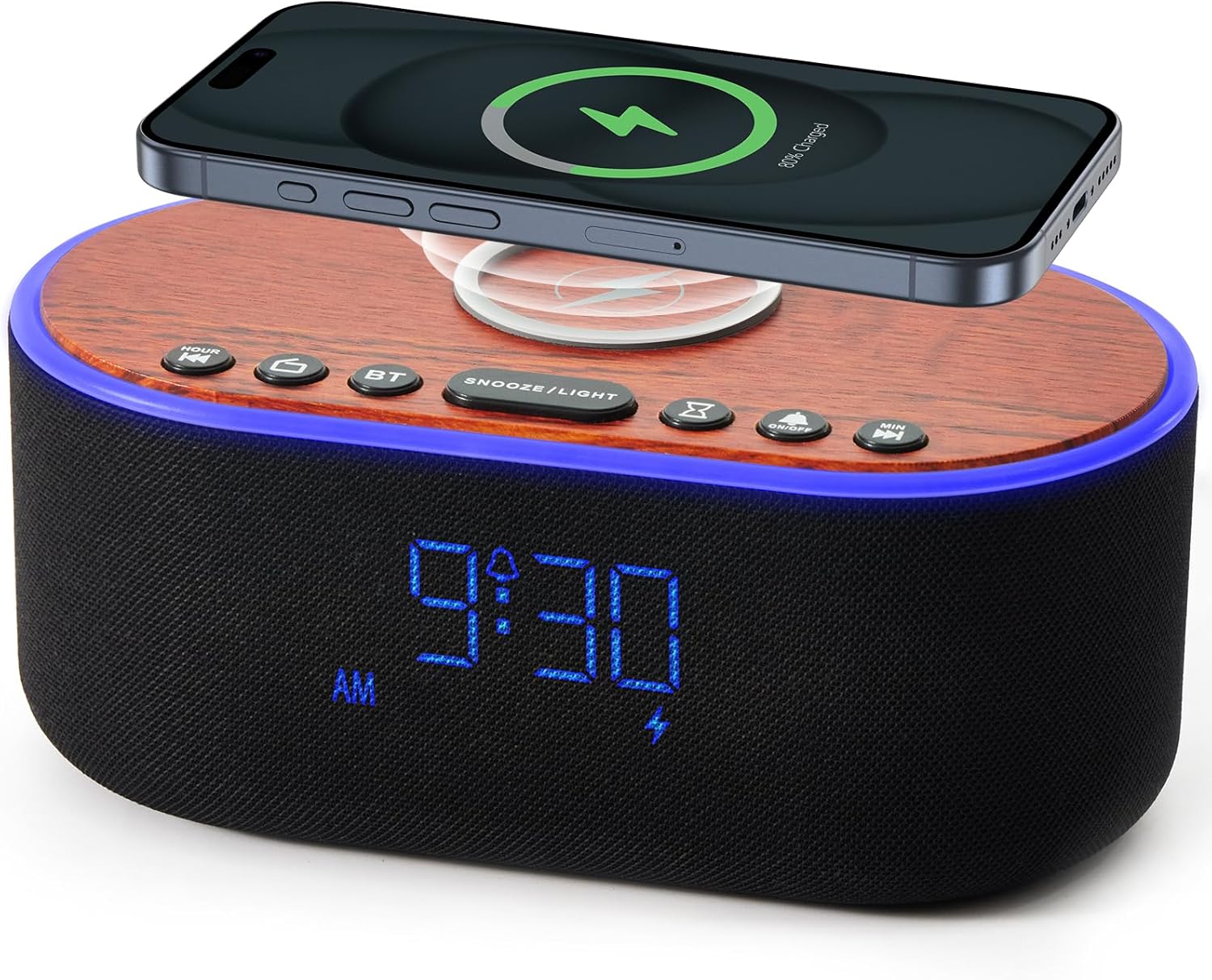 Uscce Alarm Clock with Bluetooth FM Radio and 10W Speaker
