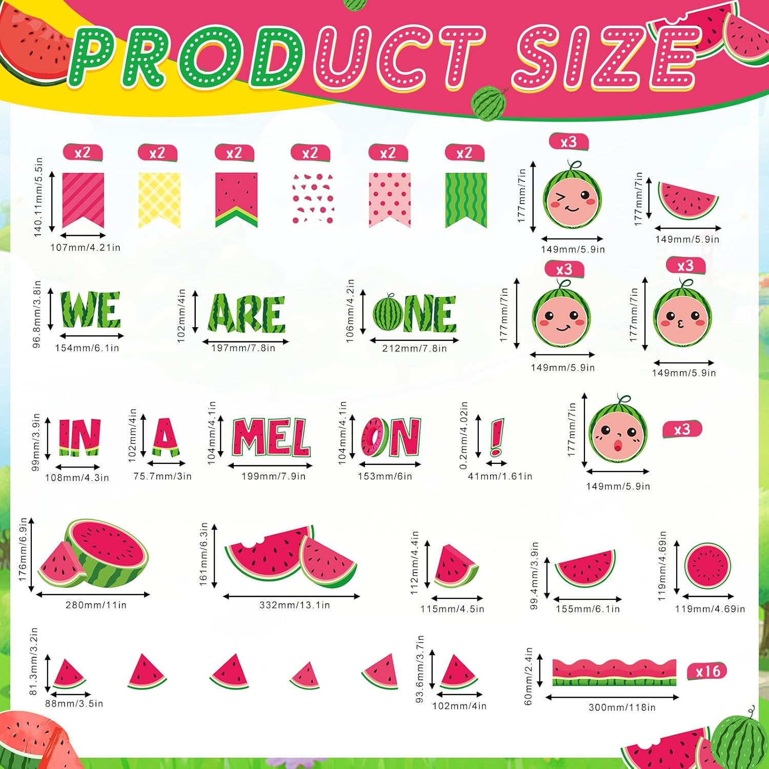 Pajean Watermelon Bulletin Board Classroom Decor Set