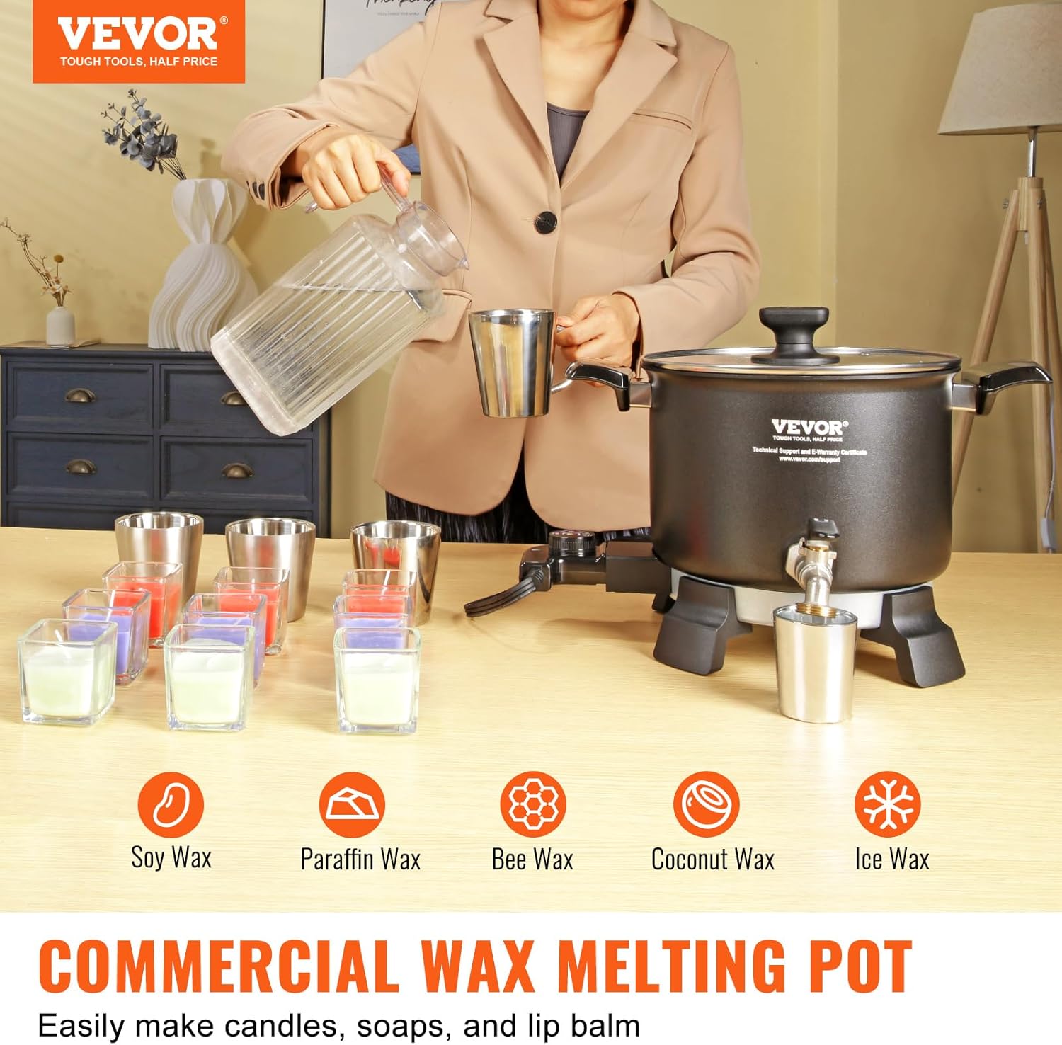 VEVOR 5 Liter Electric Wax Melter for Candle Making