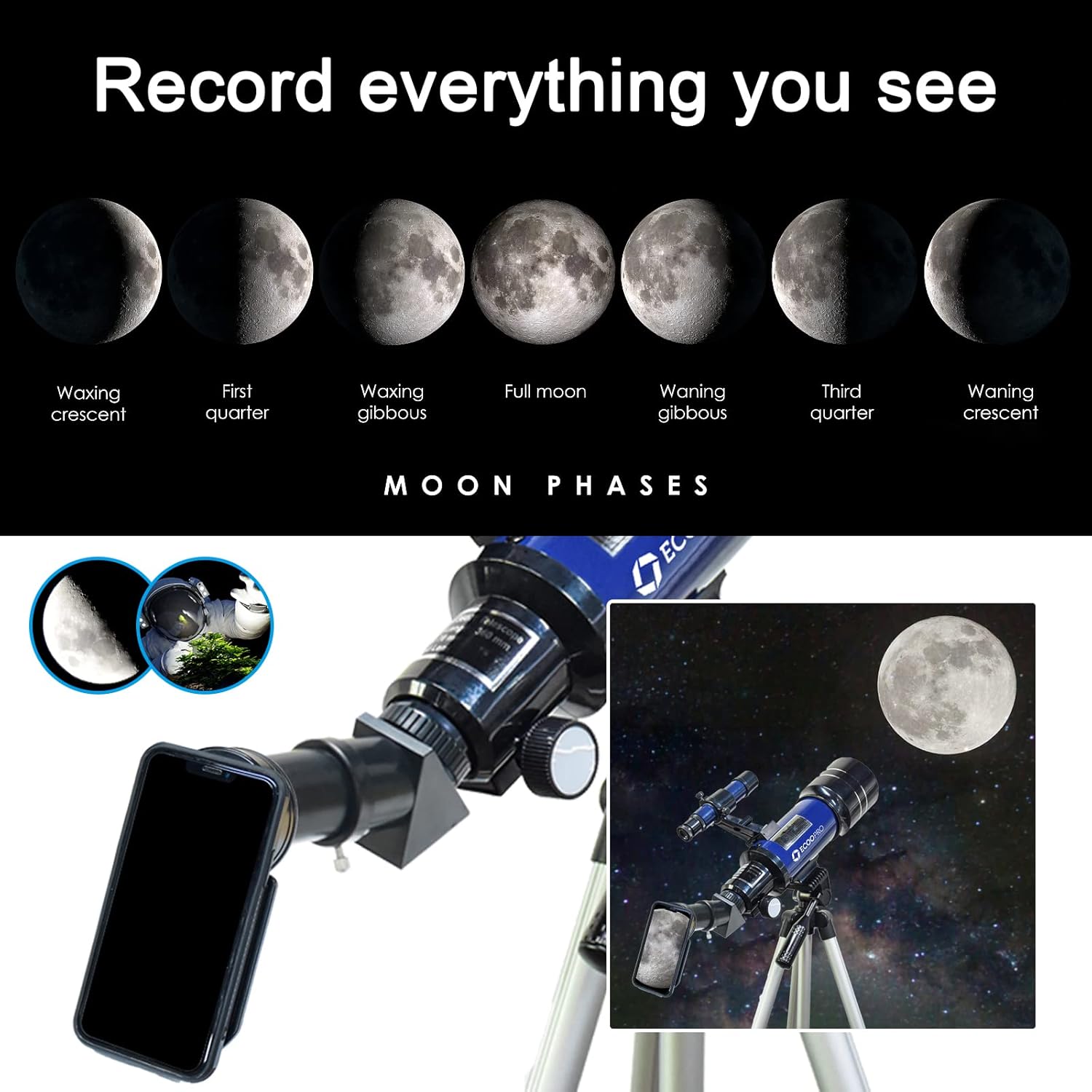 70mm Refractor Telescope for Kids and Beginners