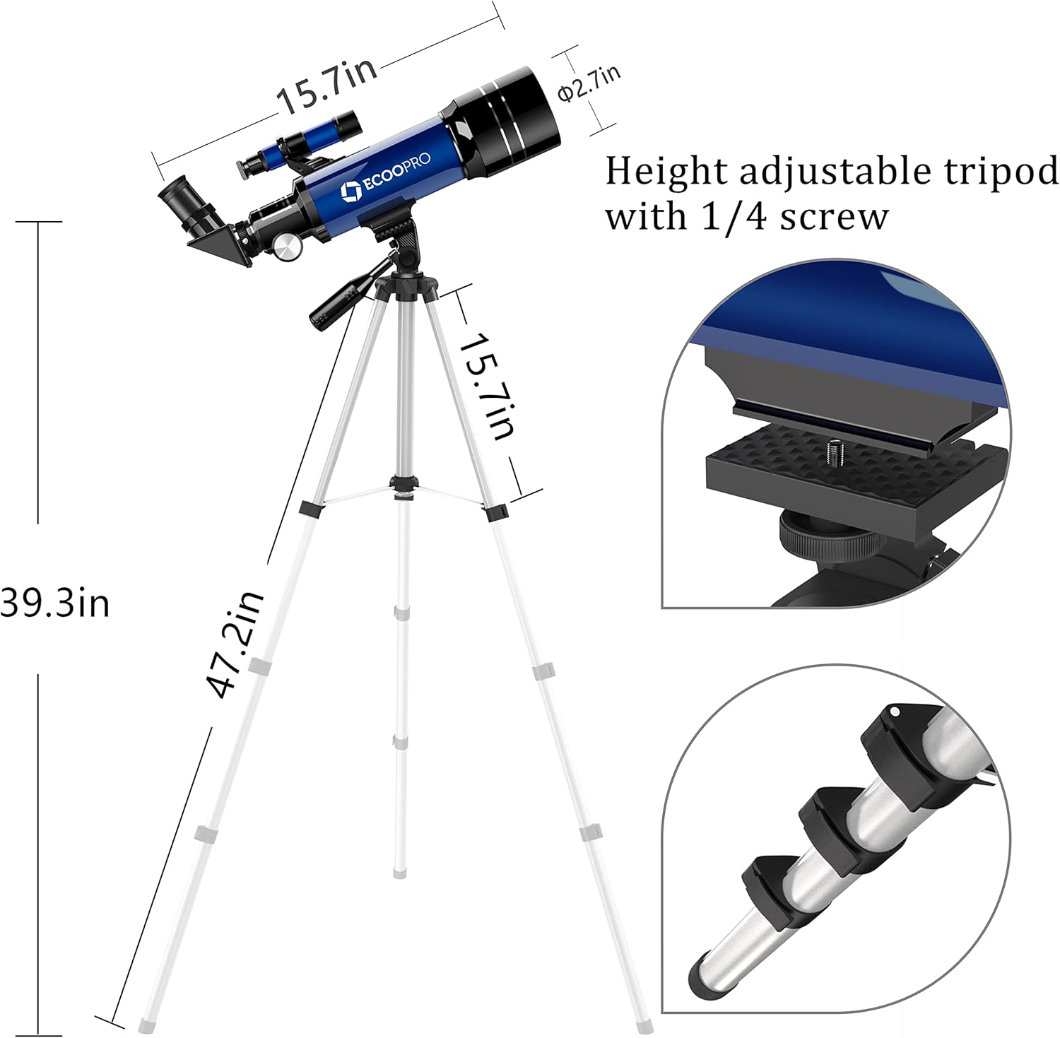 70mm Refractor Telescope for Kids and Beginners