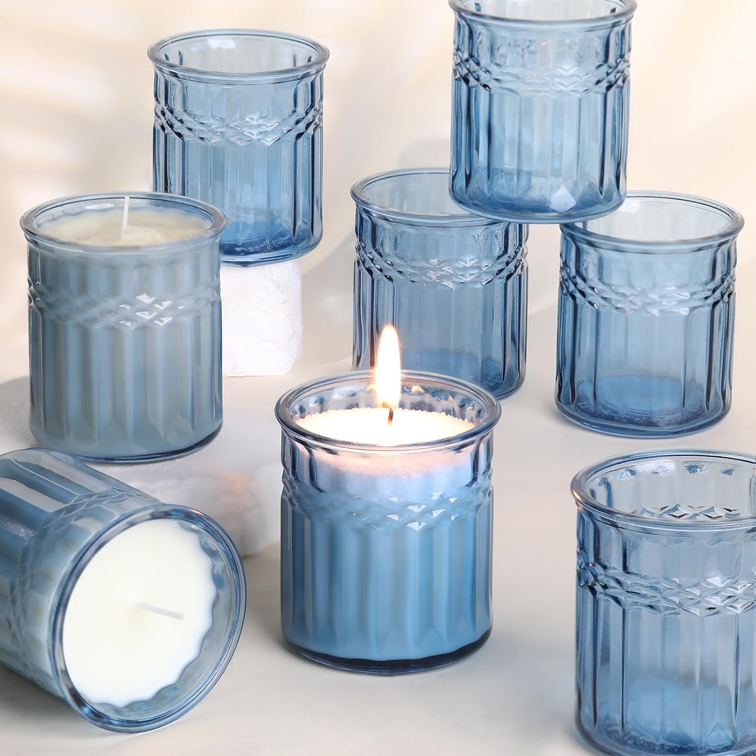 10pcs 7oz Blue Candle Jars for Making Candles