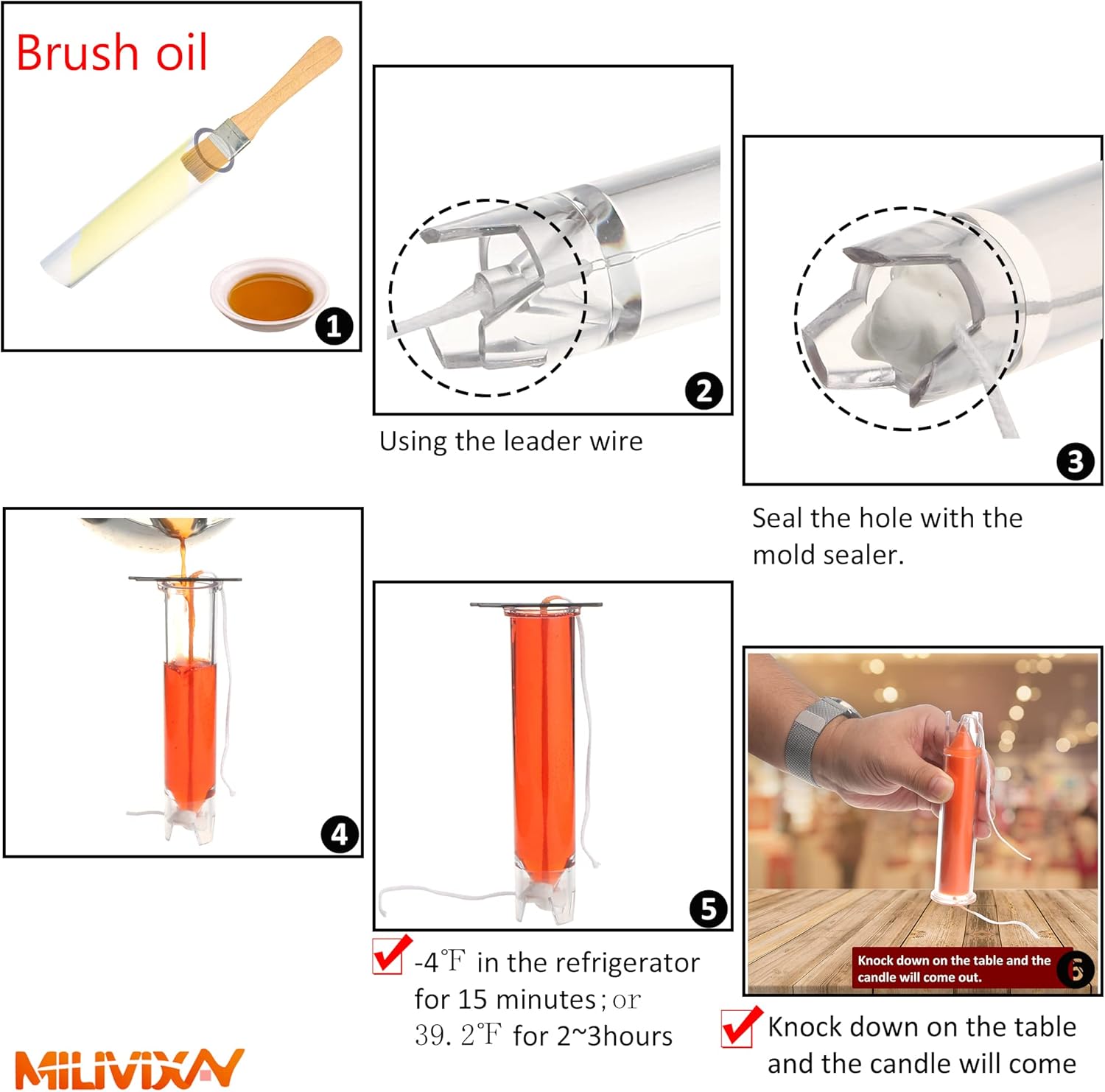 MILIVIXAY 2PCS Taper Candle Molds Set