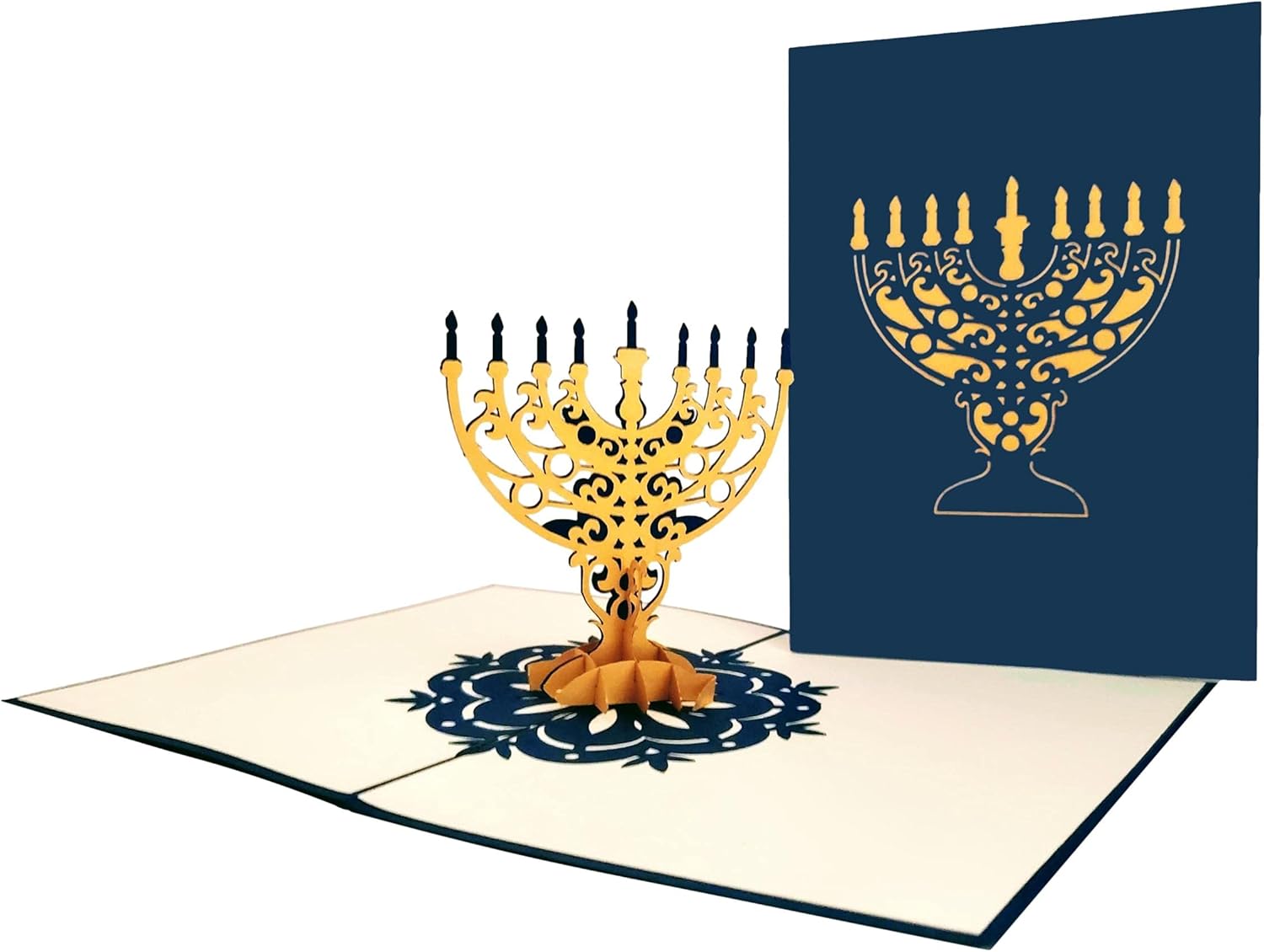 Elegant Hanukkah 3D Pop Up Card with Envelope