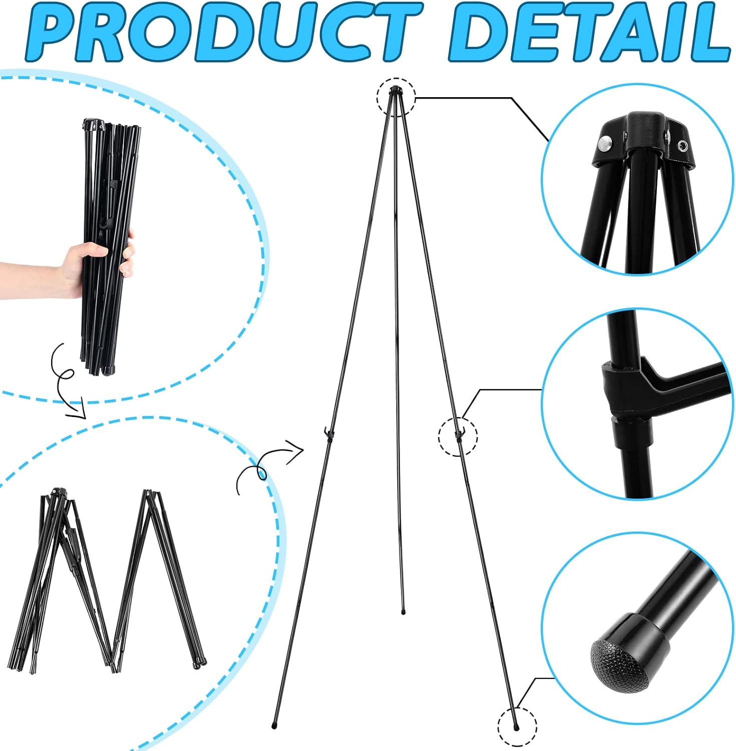 Honoson 20 Pack Foldable Metal Easel Stand Set