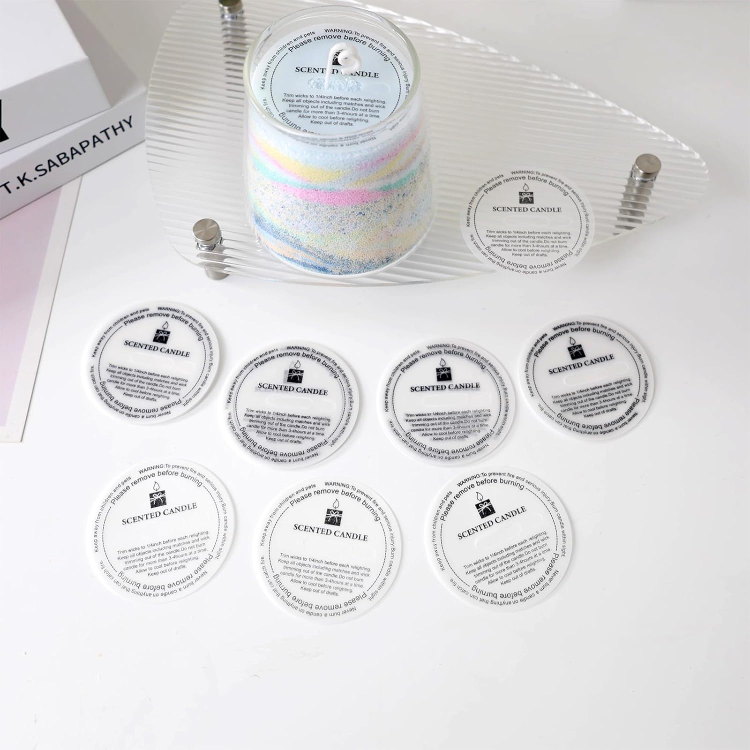 Honbay 100PCS Paper Candle Dust Protectors with Pull Tabs 55mm
