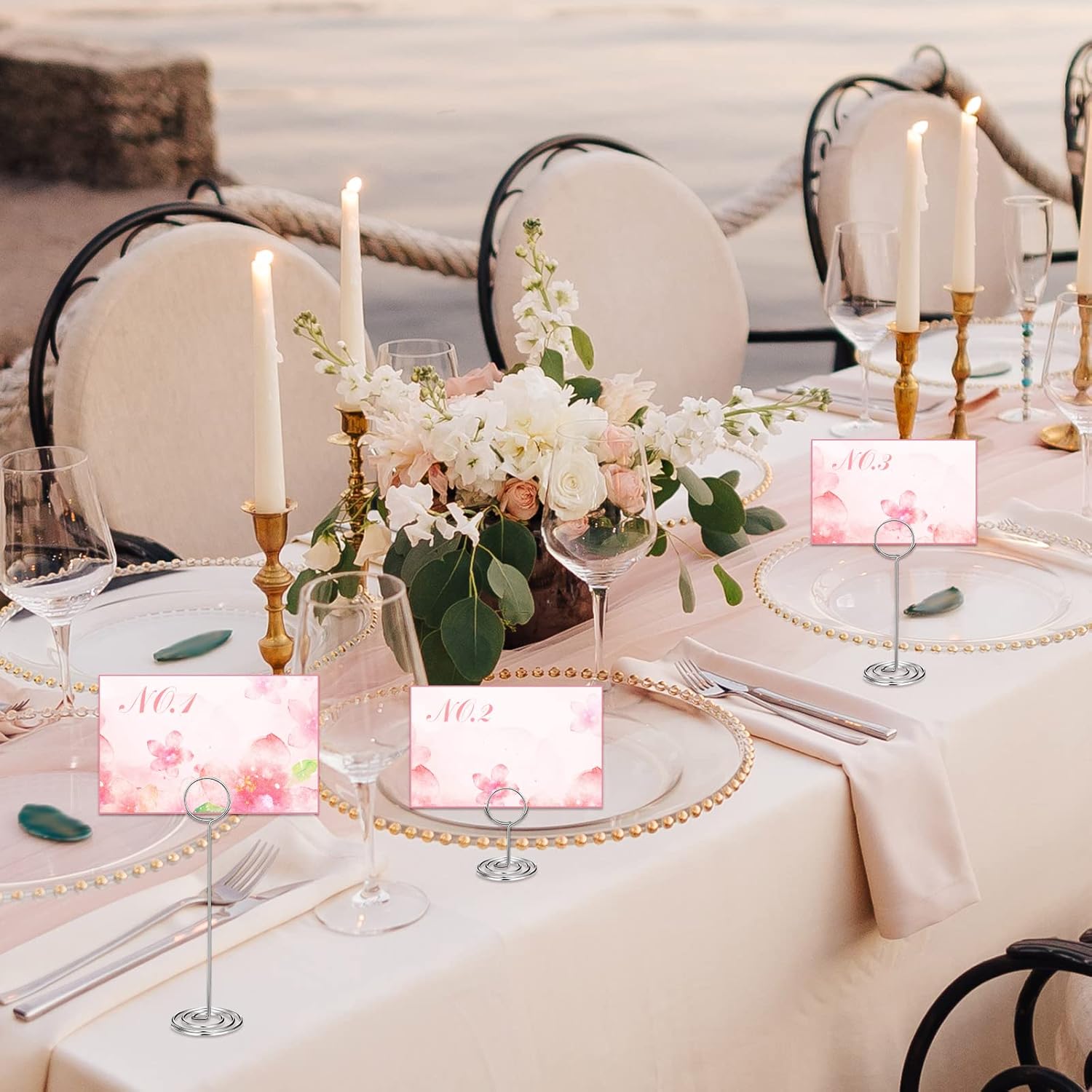 24 Piece Table Number Holders 3 Sizes for Wedding Party